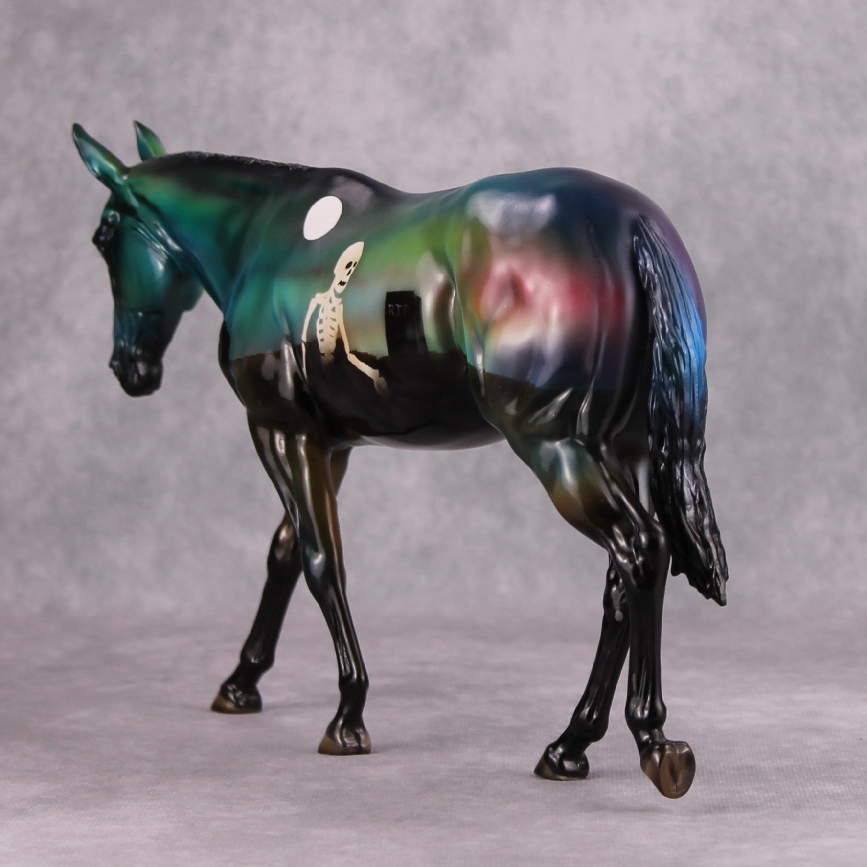 Go Back To Sleep OOAK Green Graveyard Deco Mule By Julie Keim MM24 Online Drawing