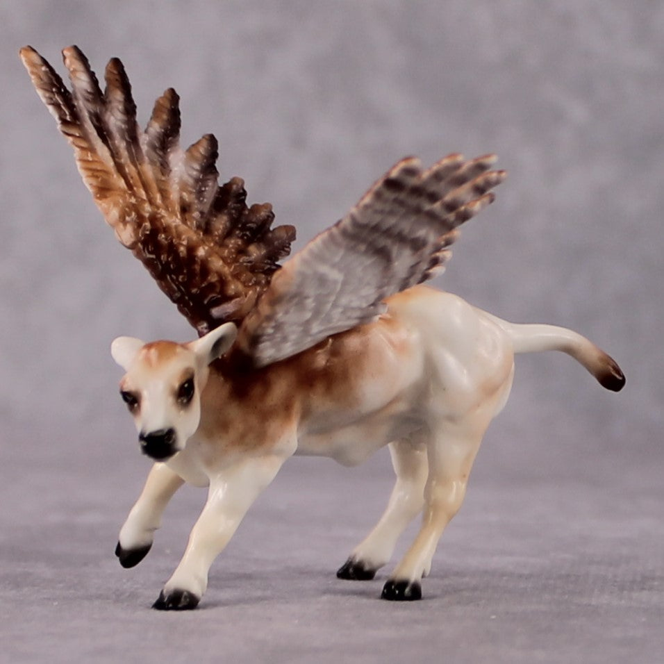 "Screech" Secret Surprise Chip Drop: Superb Owl Sunday OOAK Deco Custom Cow Chip By Ellen Robbins