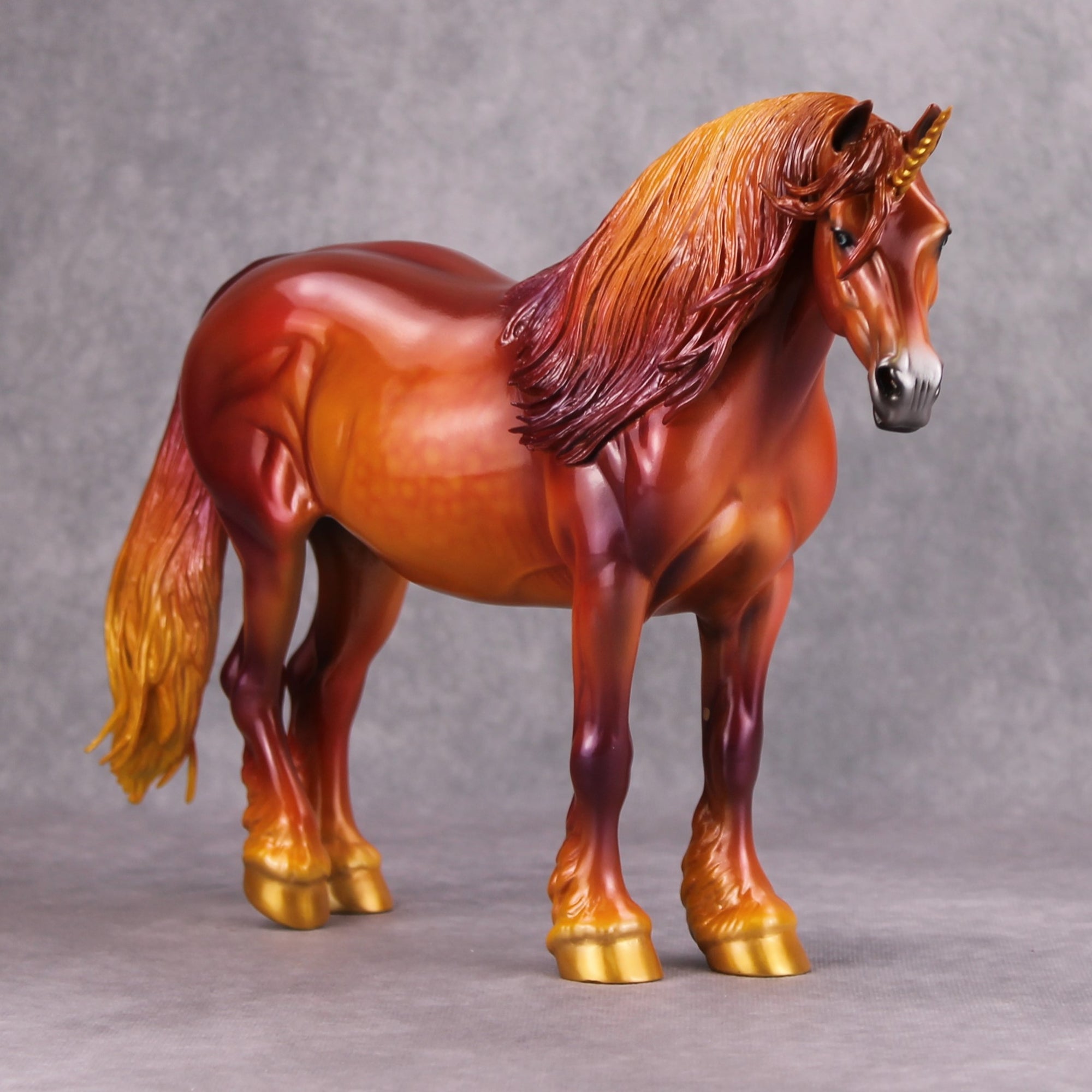 Aurelia OOAK Deco Oragnge/Pink/Purple/Gold Heavy Draft Unicorn By Caroline Boydston - Best Offer 10/22/24