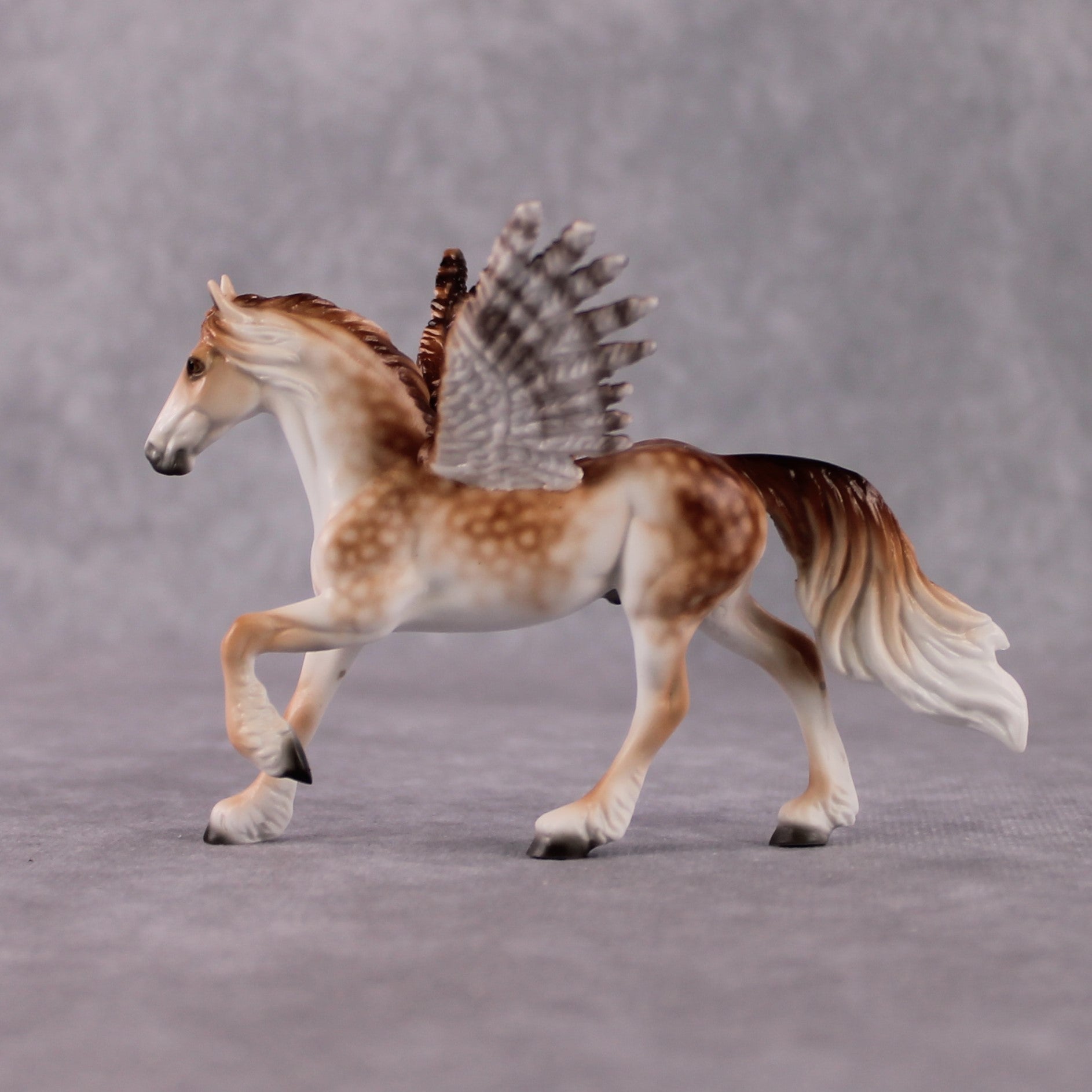 "Scream" Secret Surprise Chip Drop: Superb Owl Sunday OOAK Deco Custom Winged Friesian Chip By Ellen Robbins