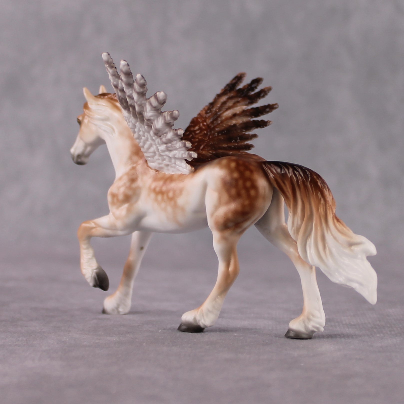 "Scream" Secret Surprise Chip Drop: Superb Owl Sunday OOAK Deco Custom Winged Friesian Chip By Ellen Robbins