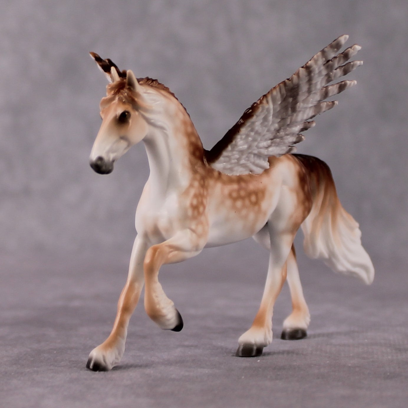 "Scream" Secret Surprise Chip Drop: Superb Owl Sunday OOAK Deco Custom Winged Friesian Chip By Ellen Robbins