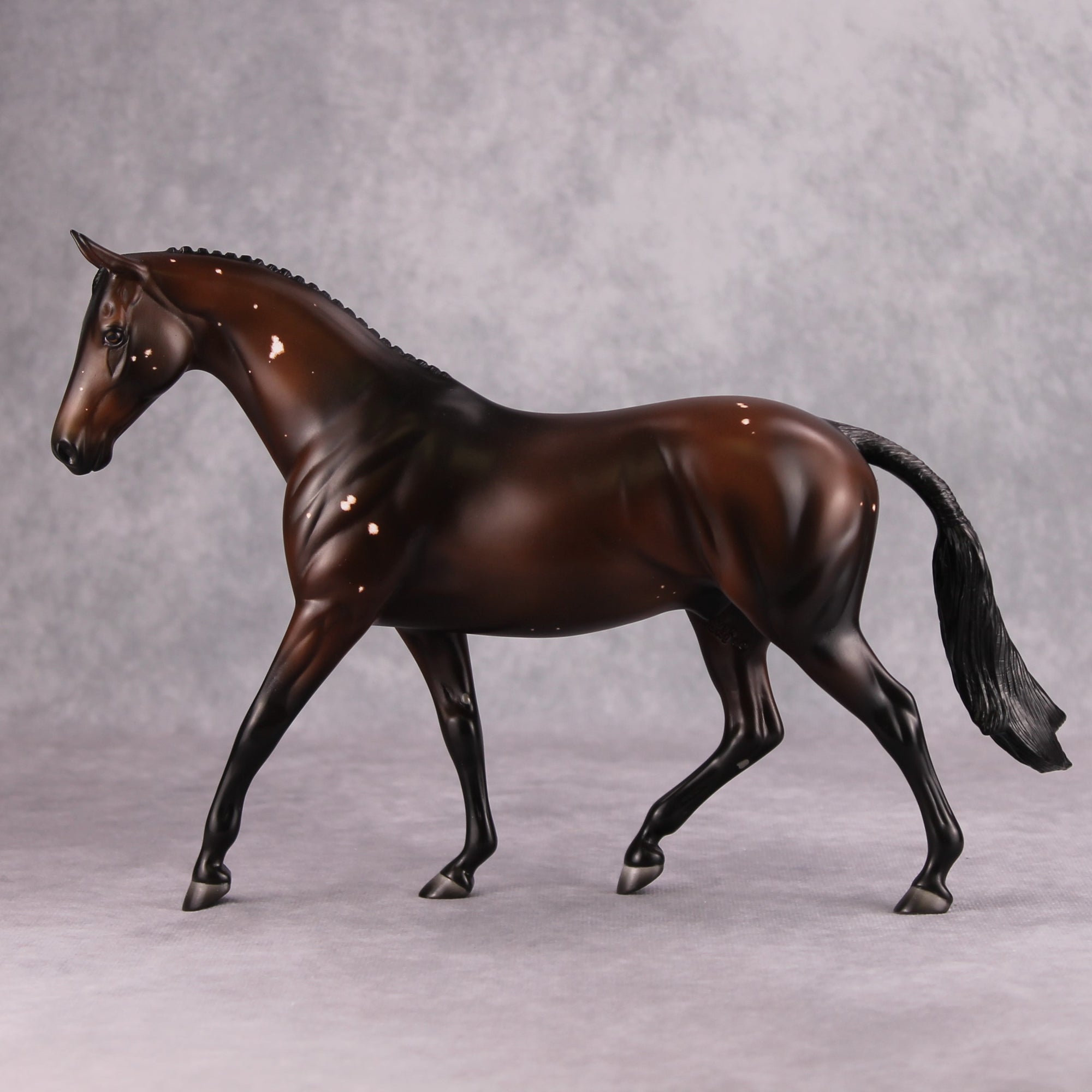 Spot Me OOAK Dark Bay with Birdcatcher Spots Pony By Ashley Palmer MM24