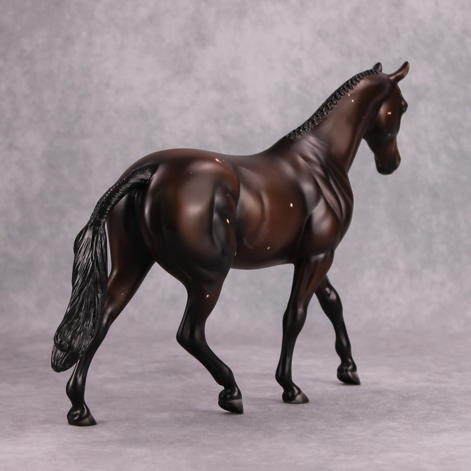 Spot Me OOAK Dark Bay with Birdcatcher Spots Pony By Ashley Palmer MM24