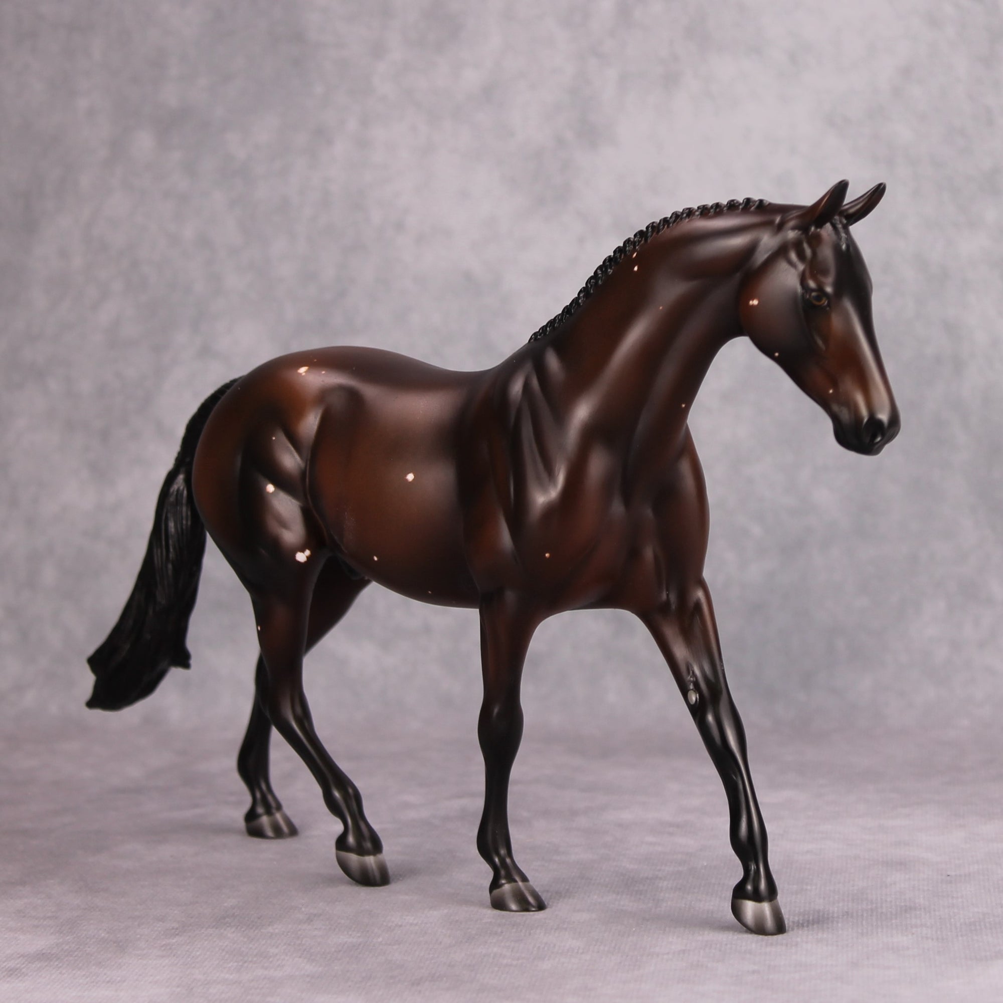 Spot Me OOAK Dark Bay with Birdcatcher Spots Pony By Ashley Palmer MM24