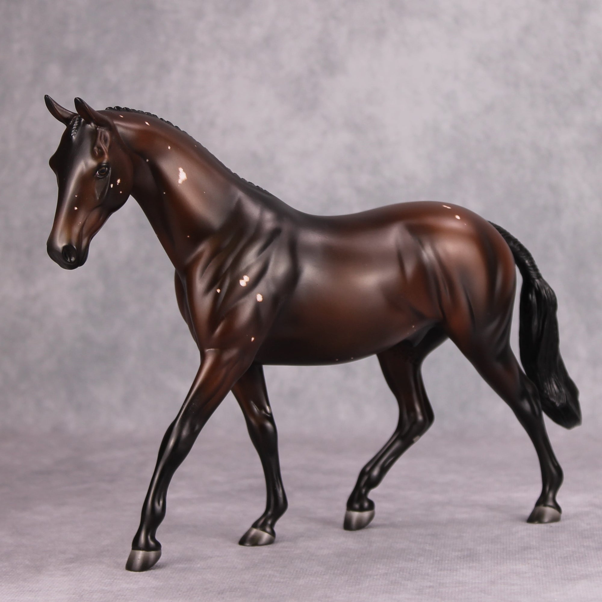 Spot Me OOAK Dark Bay with Birdcatcher Spots Pony By Ashley Palmer MM24