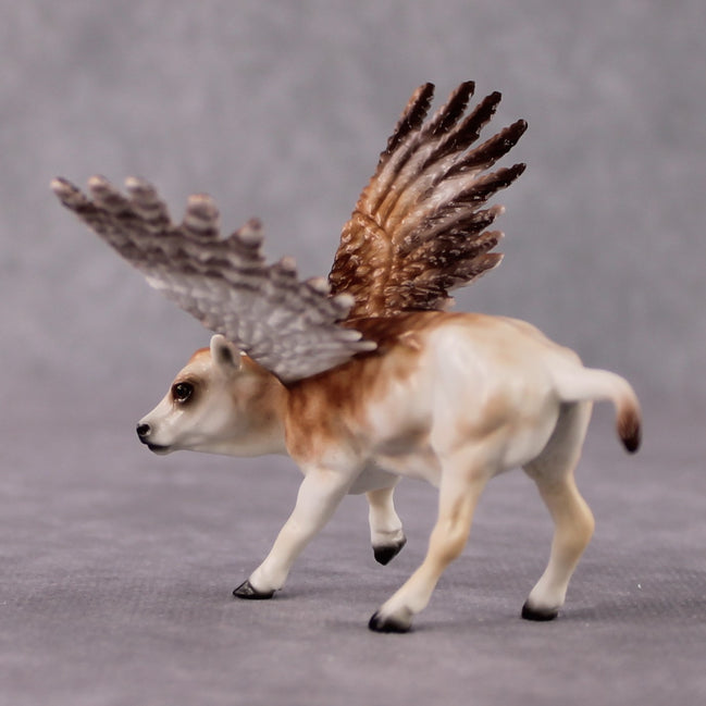 "Screech" Secret Surprise Chip Drop: Superb Owl Sunday OOAK Deco Custom Cow Chip By Ellen Robbins