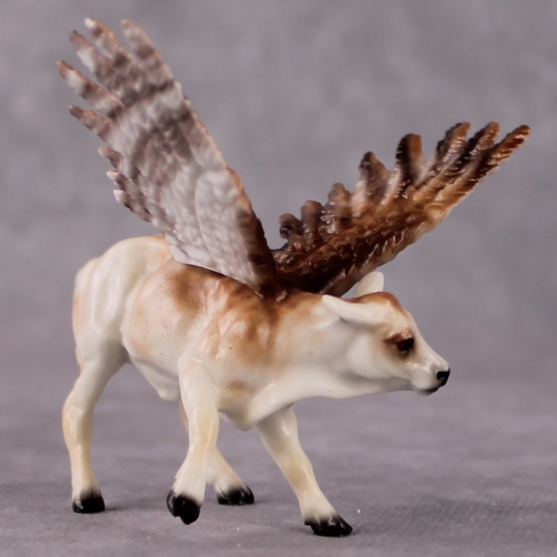 "Screech" Secret Surprise Chip Drop: Superb Owl Sunday OOAK Deco Custom Cow Chip By Ellen Robbins