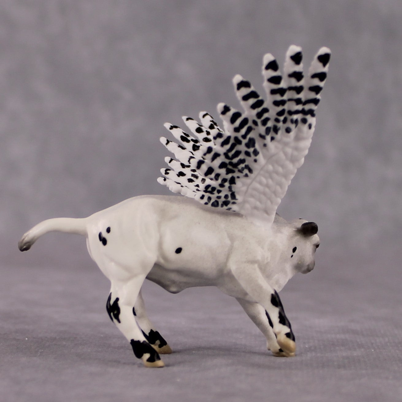 "Nyctea" Secret Surprise Chip Drop: Superb Owl Sunday OOAK Deco Custom Cow Chip By Jess Hamill