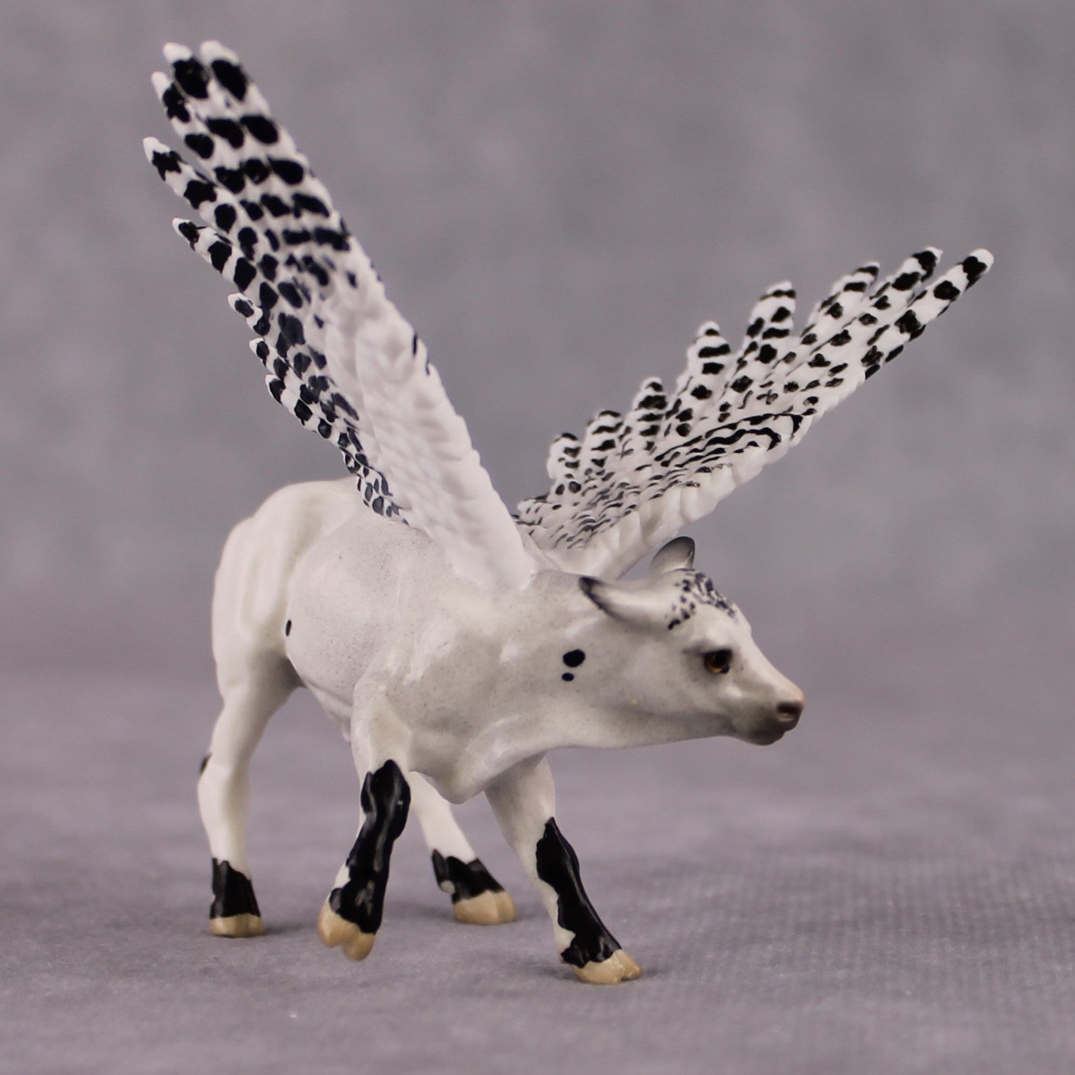 "Nyctea" Secret Surprise Chip Drop: Superb Owl Sunday OOAK Deco Custom Cow Chip By Jess Hamill