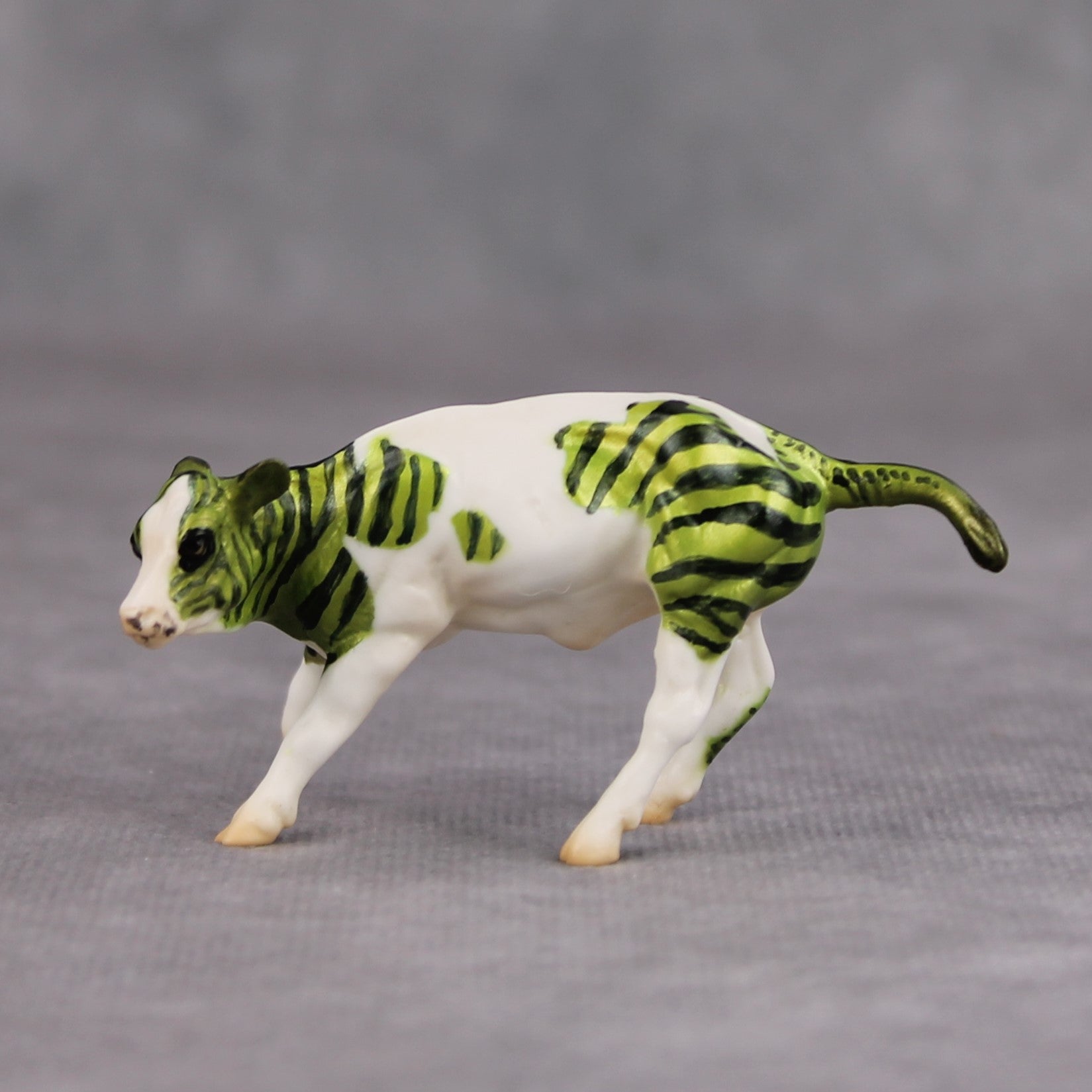 PREVIEW LISTING ONLY Declassified OOAK Green Zebra Spotted Cow Chip By Jess Hamill MM24 MHP Auction