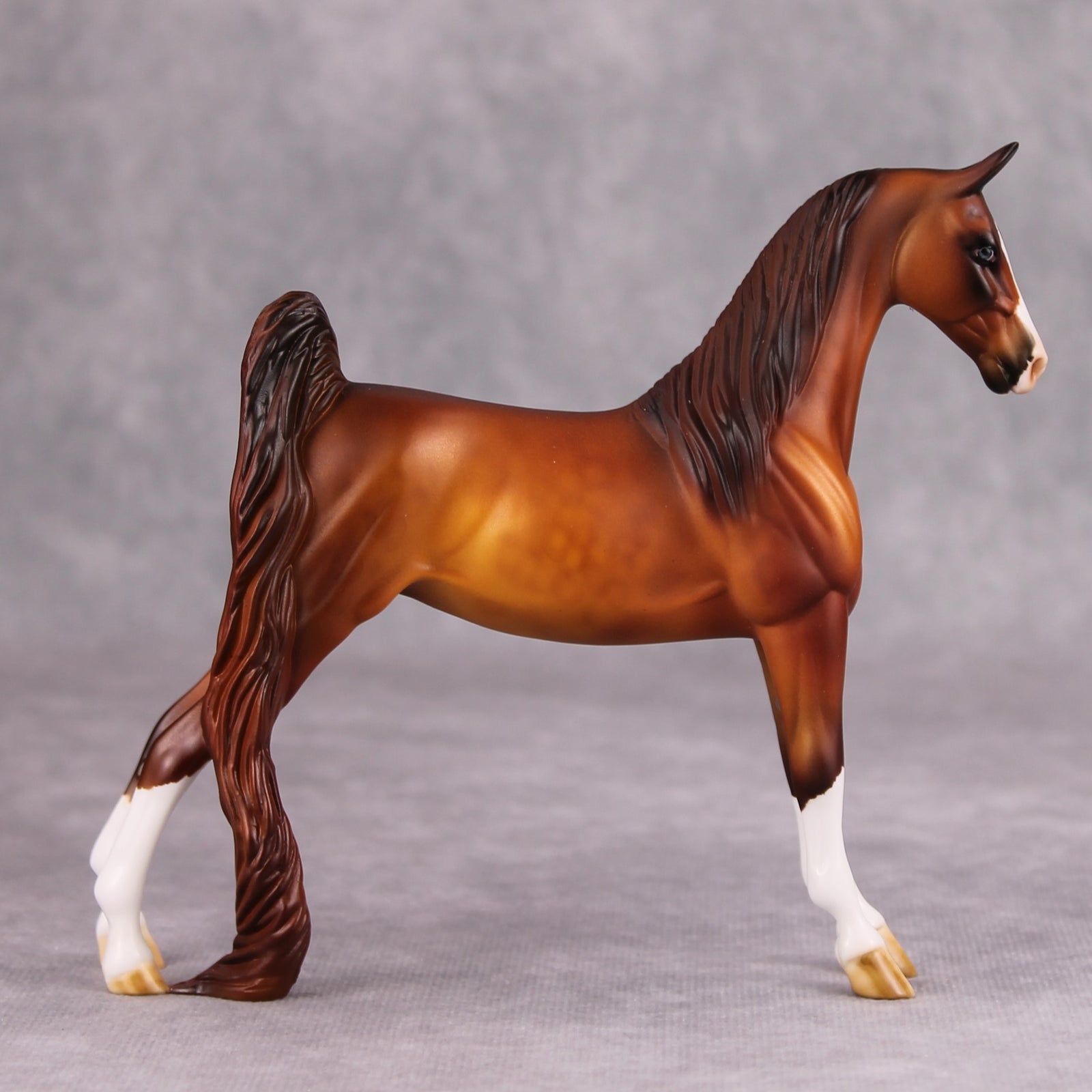 On Fire OOAK Dappled Chestnut Pebble Saddlebred By Julie Keim MM24