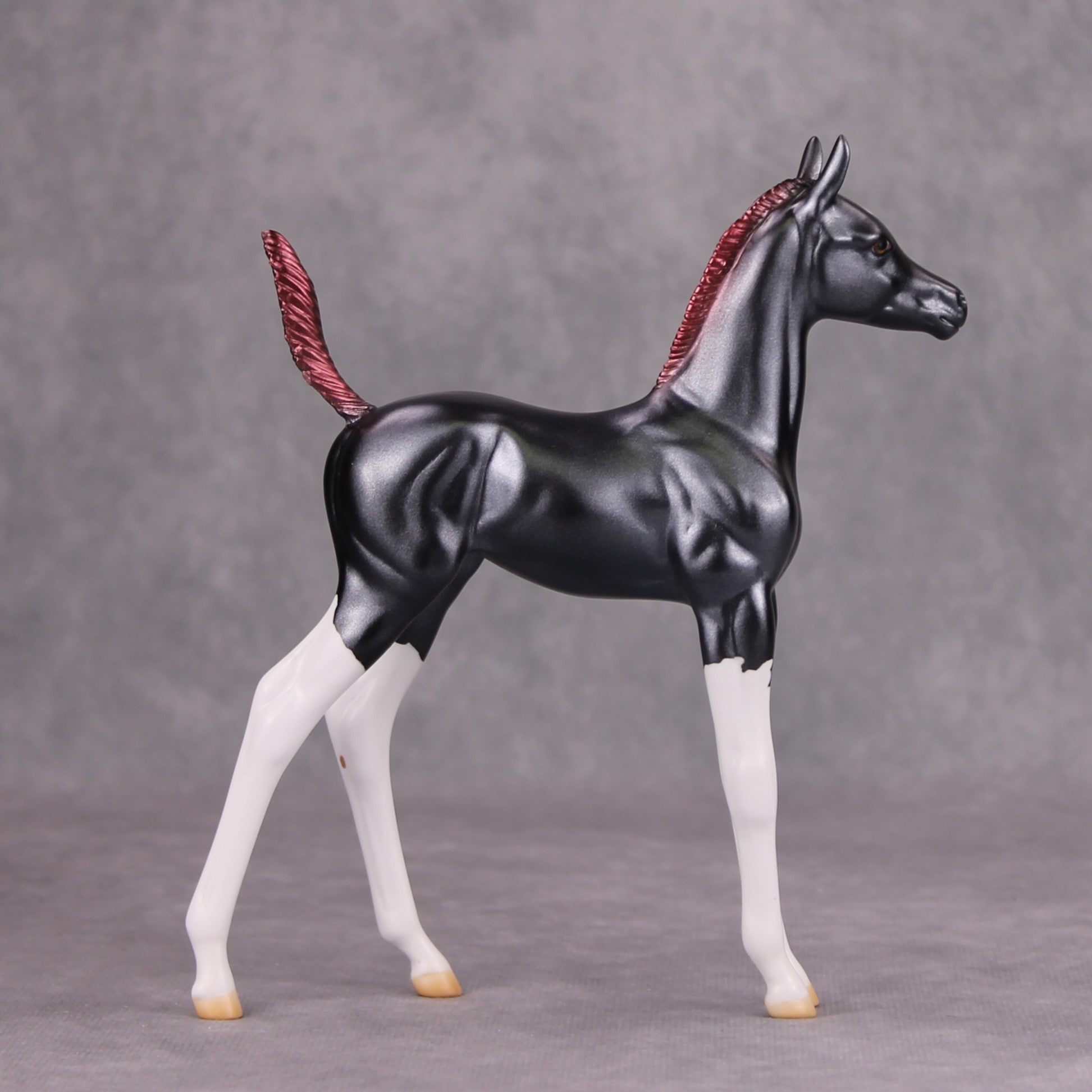 Grape Ice OOAK Shimmery Blue Purple Deco Arab Foal By Jamie Adamson MM24