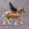 &quot;Allspice&quot; OOAK Deco Dappled Golden Palomino Appaloosa Winged Pebble Draft By Guest Artist Mindy Berg