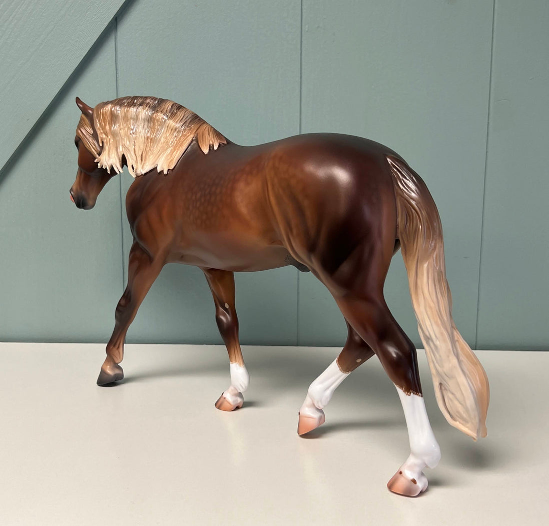 Berkner OOAK Dappled Liver Chestnut Custom Irish Draught By Caroline Boydston - Best Offer 5/21/24