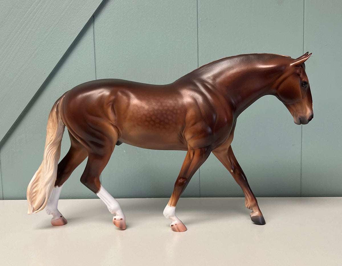 Berkner OOAK Dappled Liver Chestnut Custom Irish Draught By Caroline Boydston - Best Offer 5/21/24