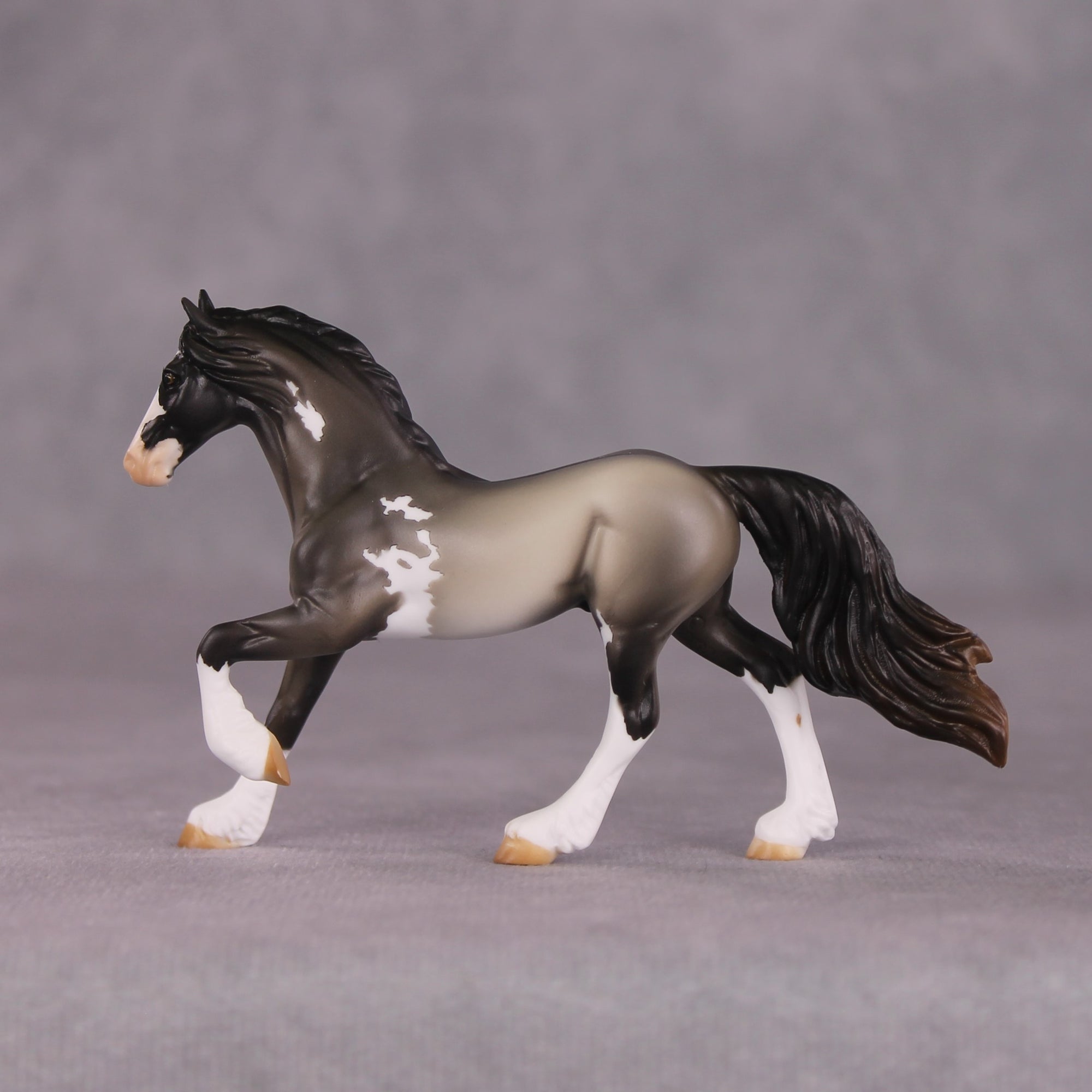 "Talk Too Much" OOAK Friesian Chip by Tegan Davis