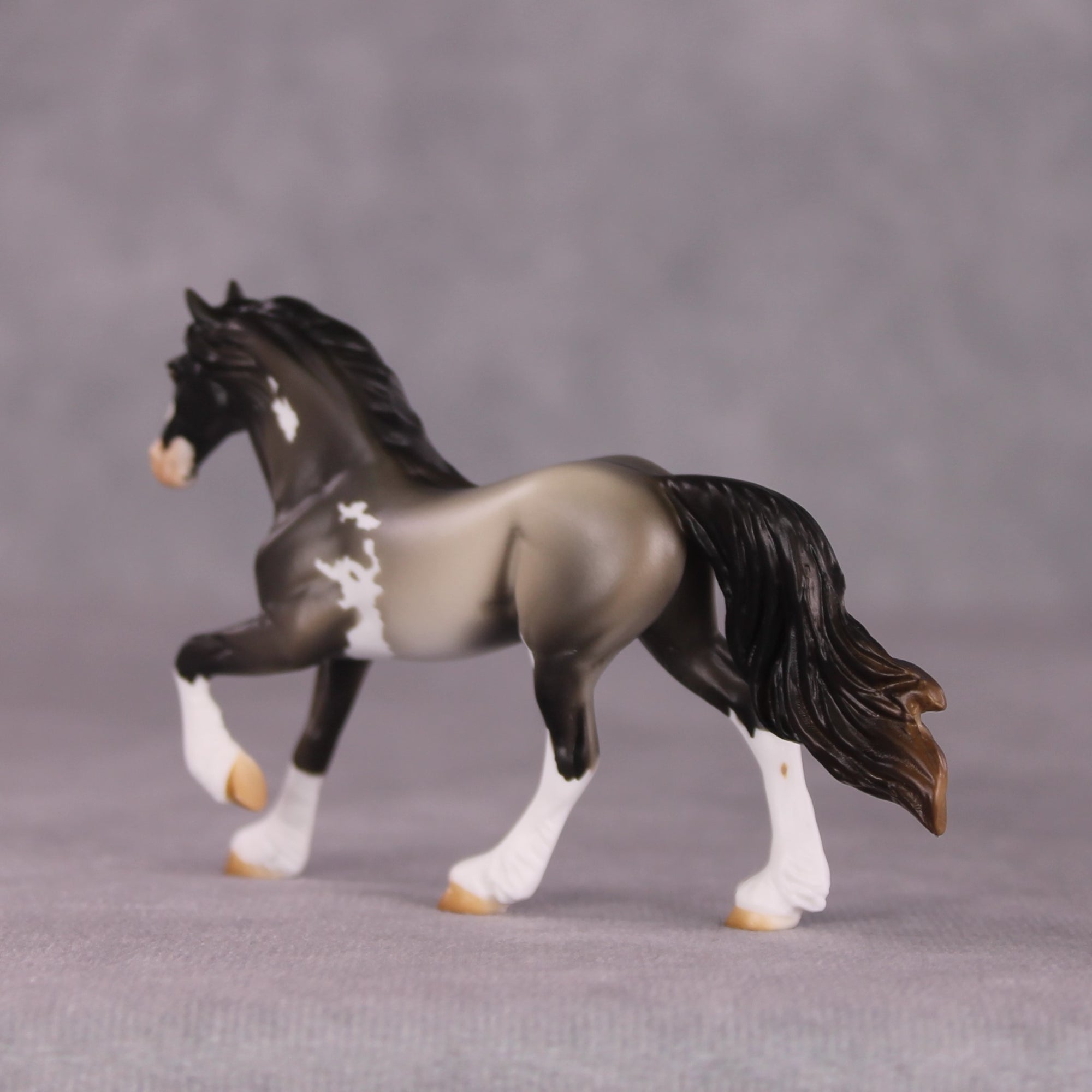 "Talk Too Much" OOAK Friesian Chip by Tegan Davis