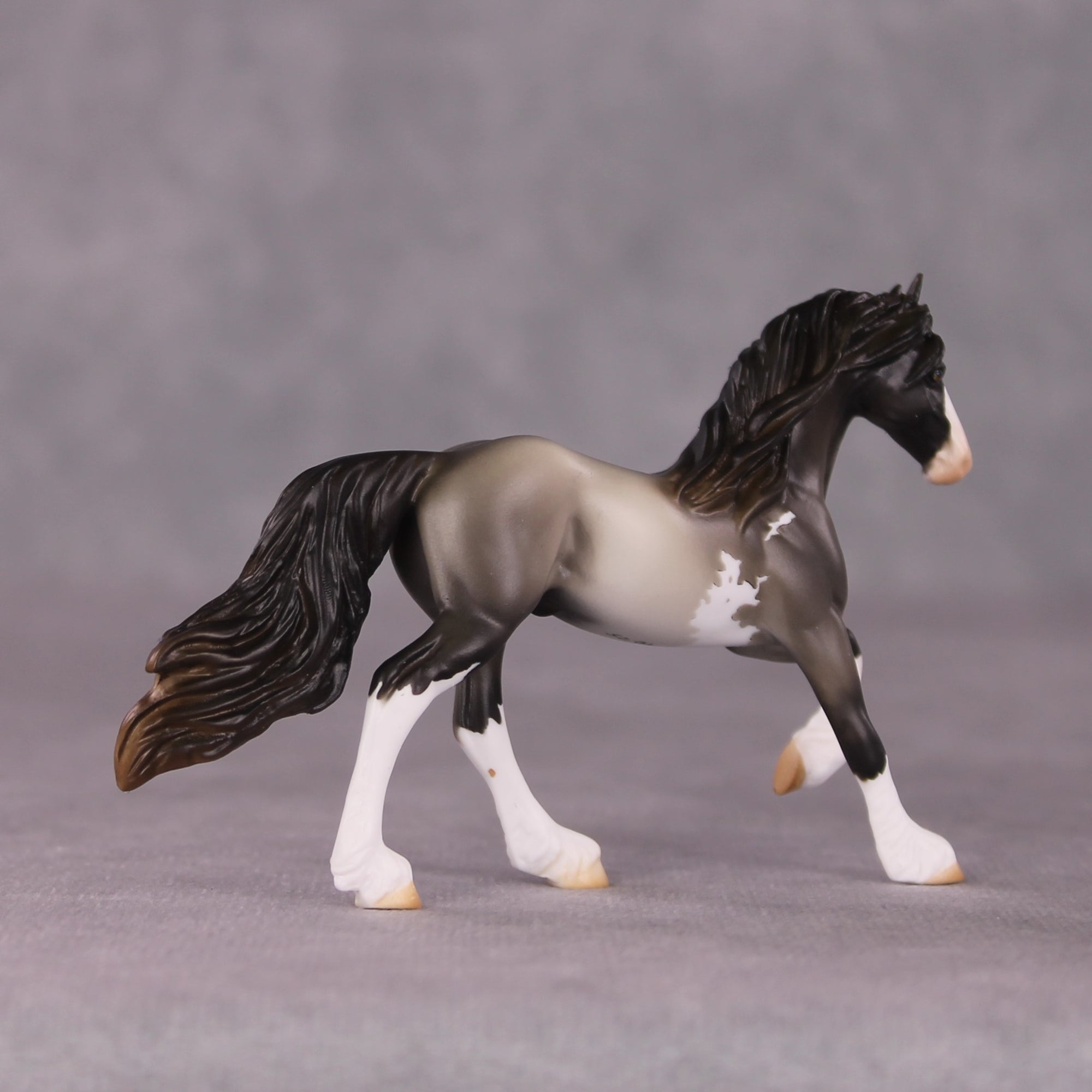 "Talk Too Much" OOAK Friesian Chip by Tegan Davis