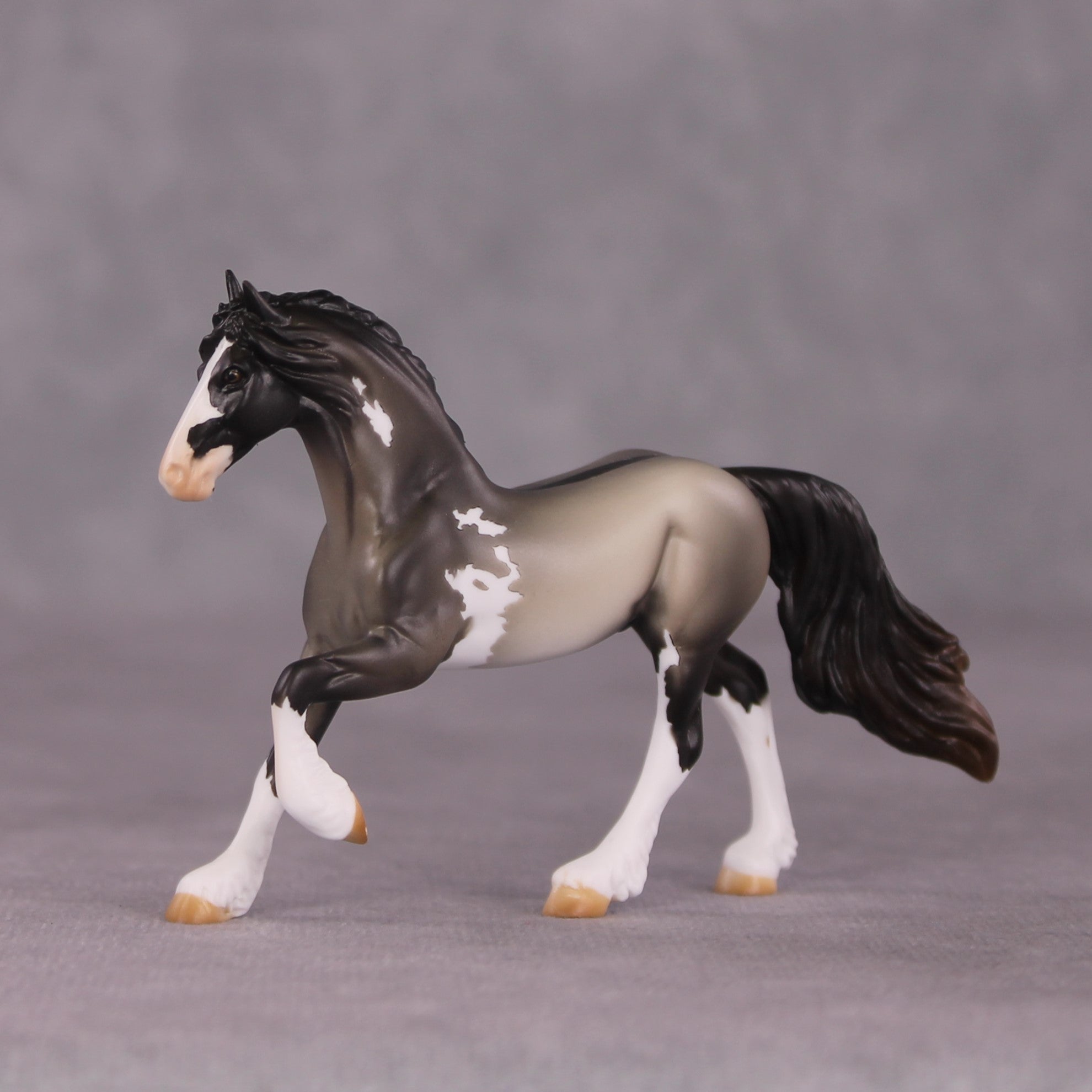 "Talk Too Much" OOAK Friesian Chip by Tegan Davis