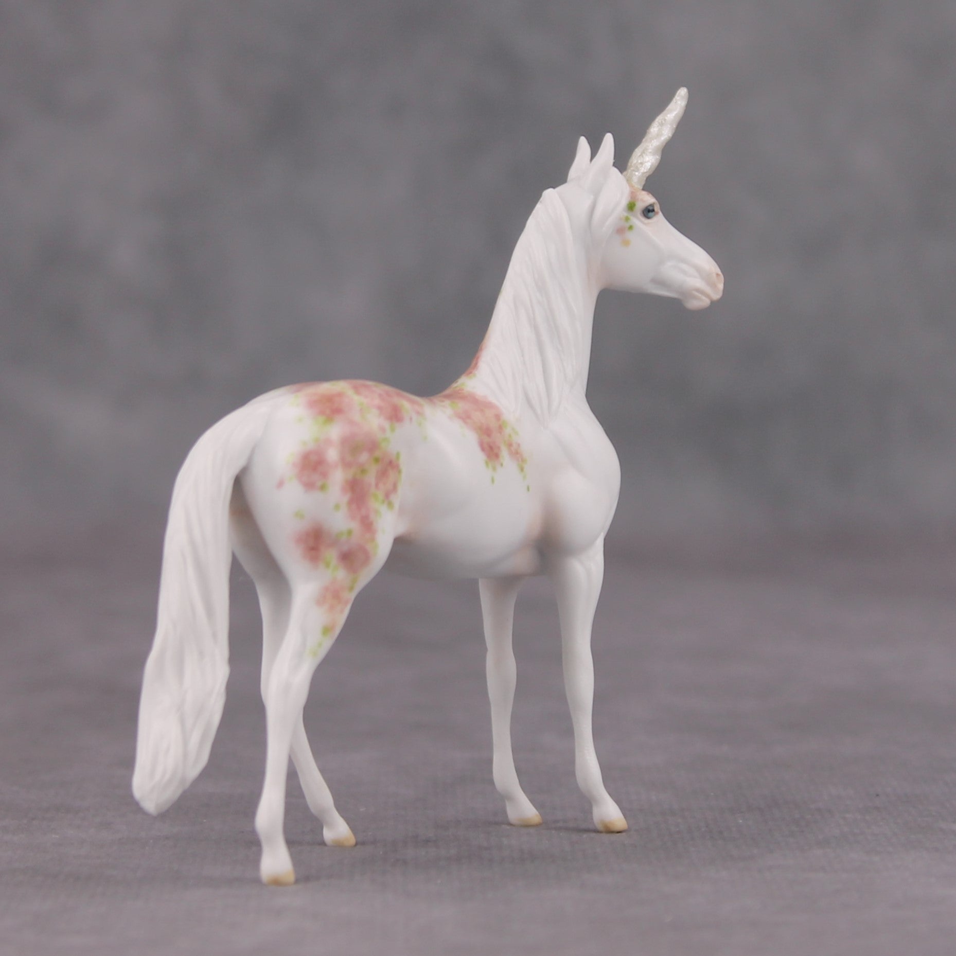 Secret Garden OOAK Custom Alabaster Flower Garden Deco Unicorn Morgan Chip By Andrea Thomason MM24 MHP Auction