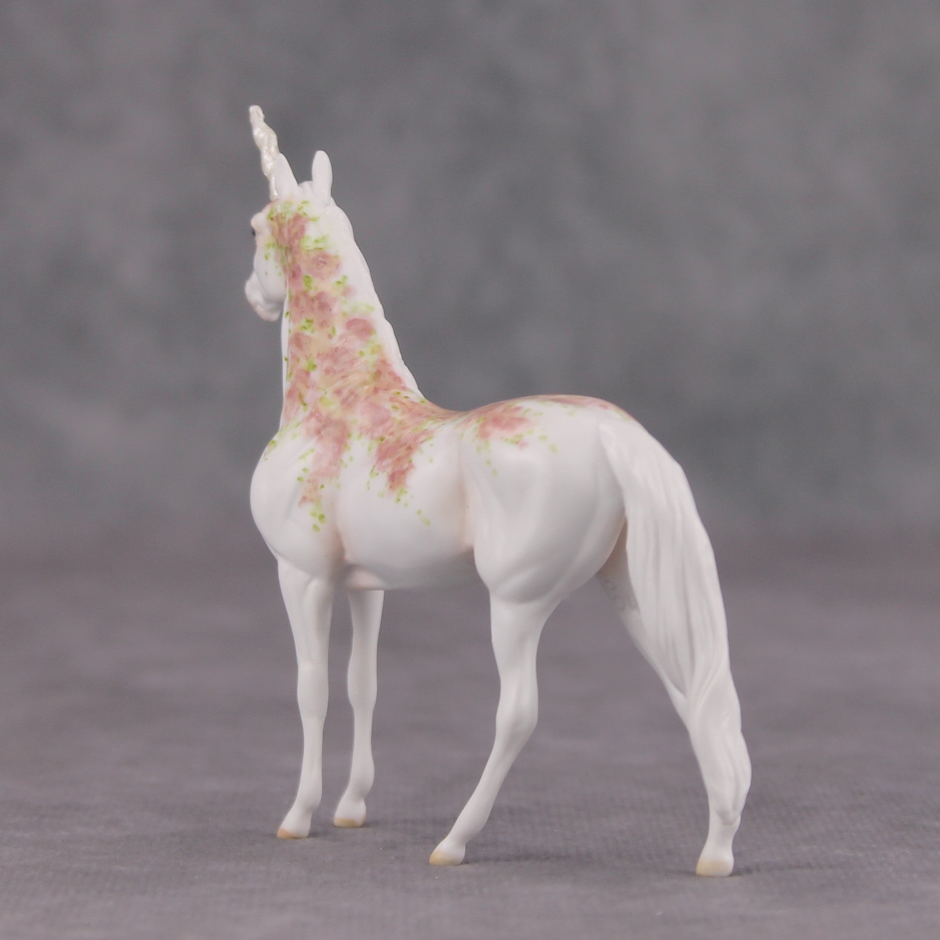 Secret Garden OOAK Custom Alabaster Flower Garden Deco Unicorn Morgan Chip By Andrea Thomason MM24 MHP Auction