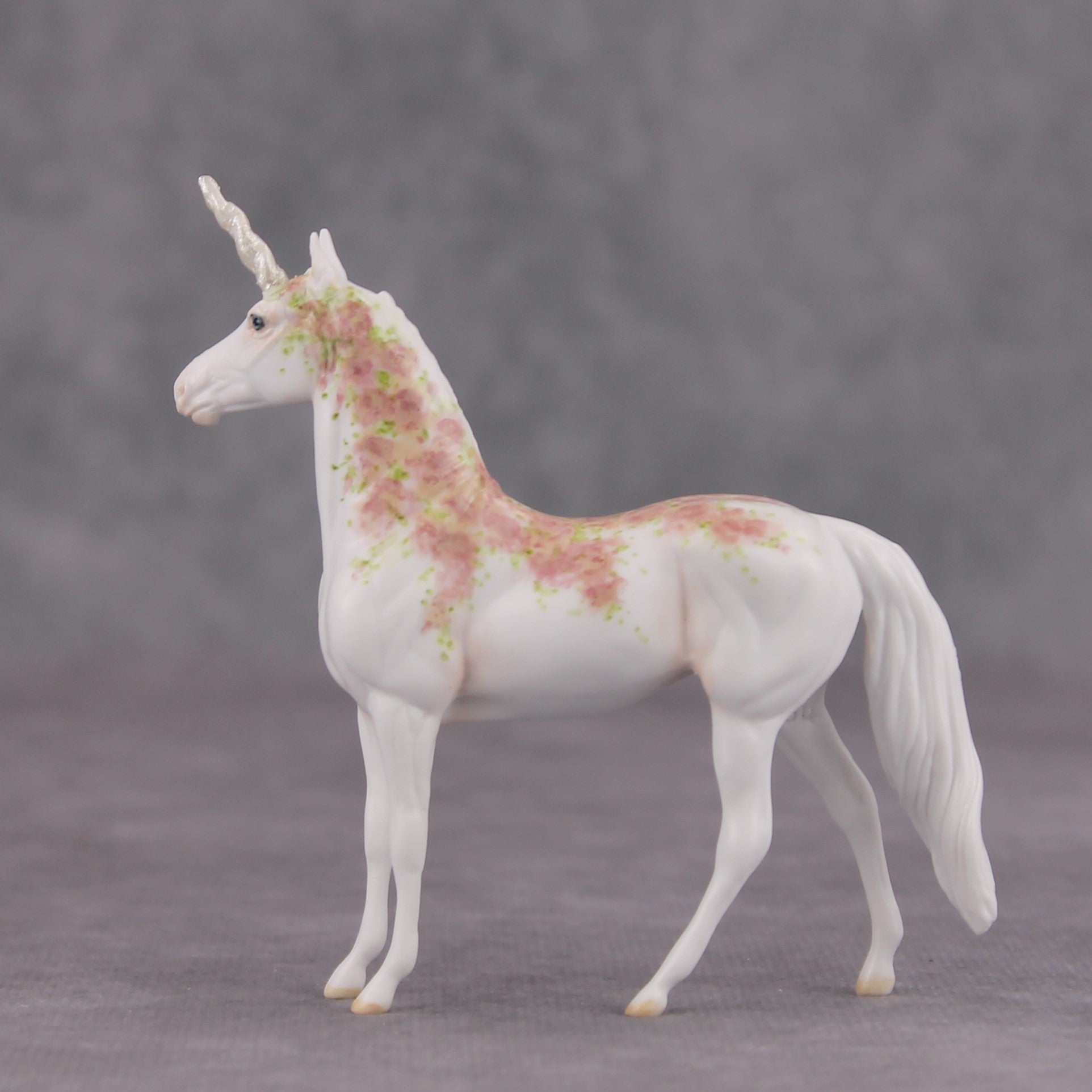 Secret Garden OOAK Custom Alabaster Flower Garden Deco Unicorn Morgan Chip By Andrea Thomason MM24 MHP Auction