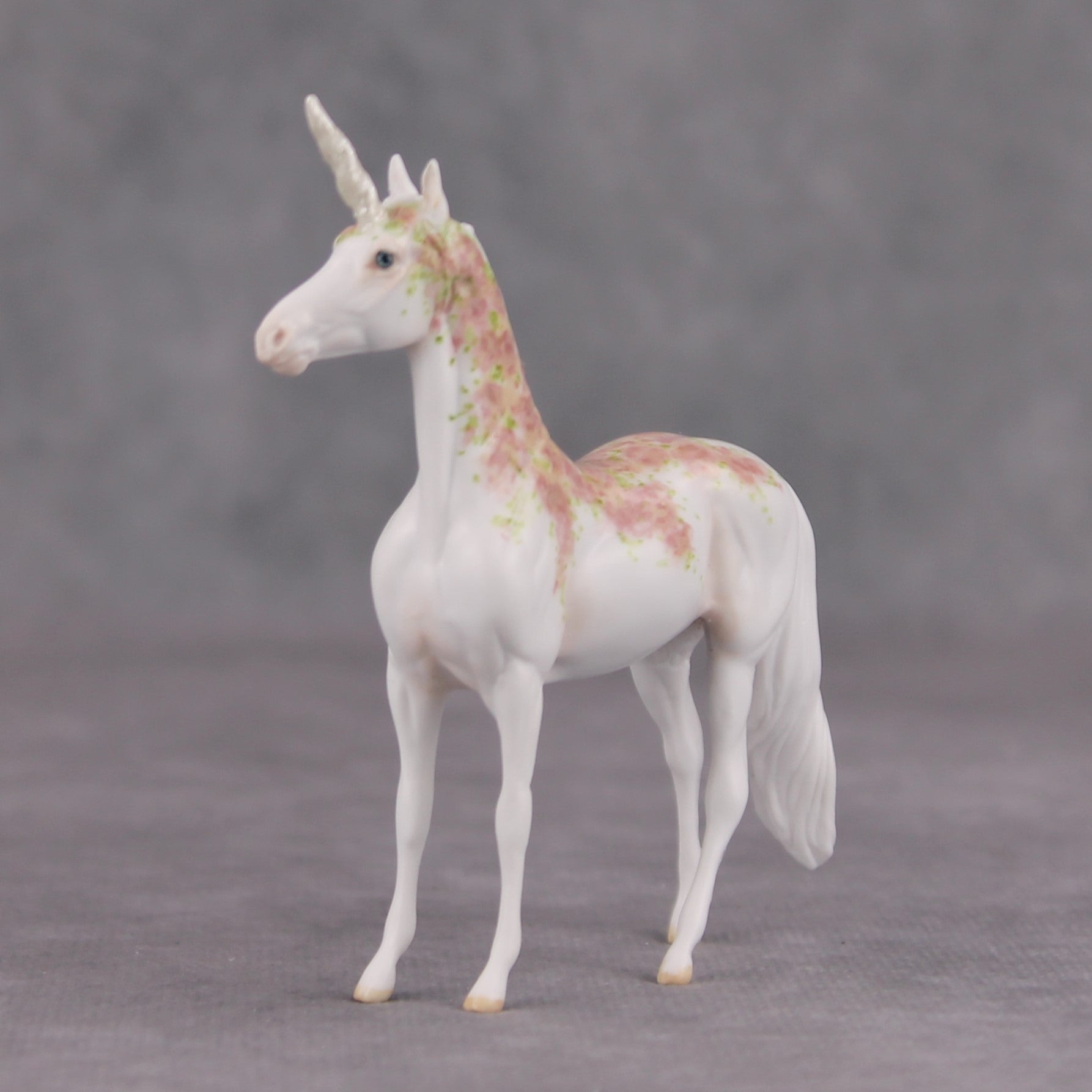 Secret Garden OOAK Custom Alabaster Flower Garden Deco Unicorn Morgan Chip By Andrea Thomason MM24 MHP Auction
