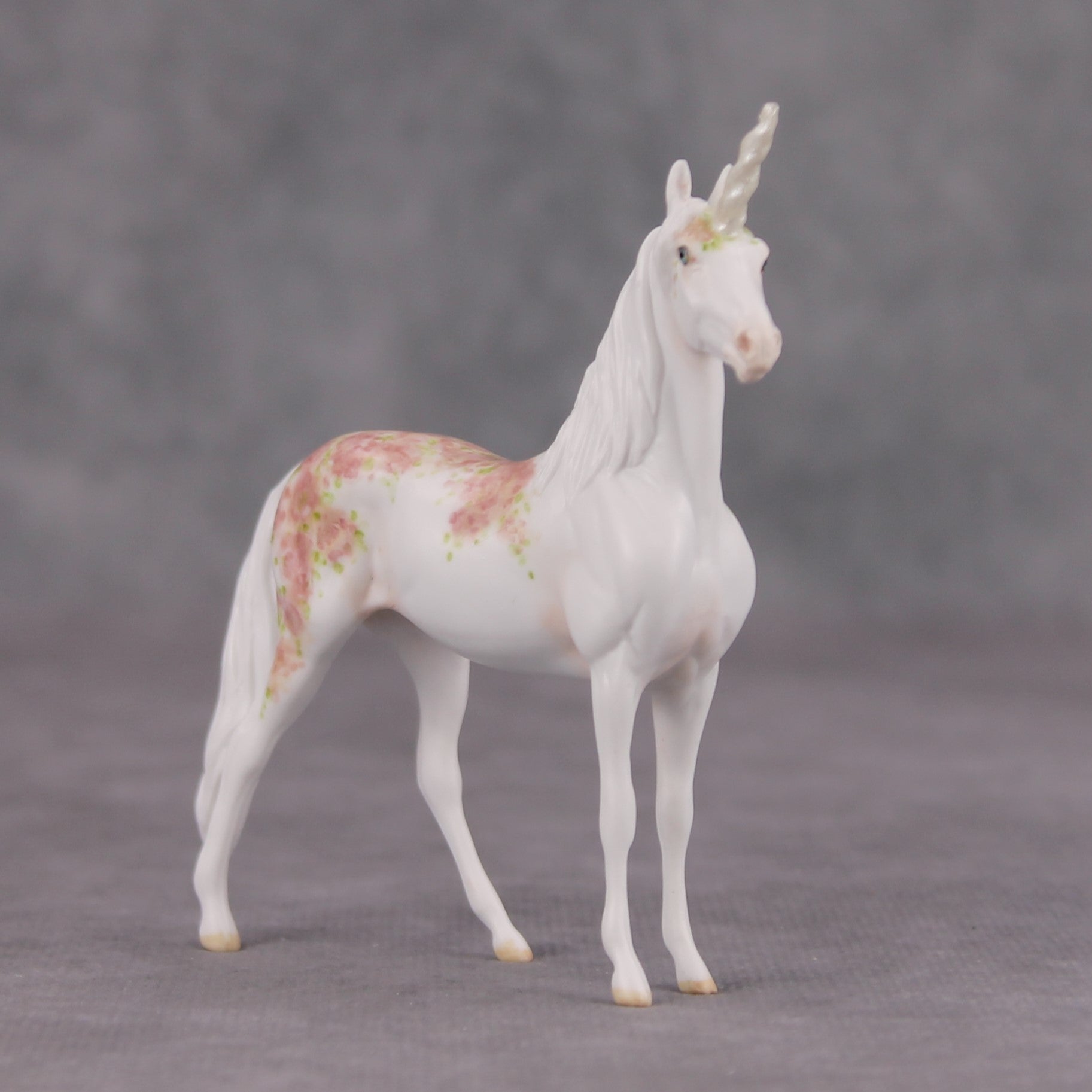 Secret Garden OOAK Custom Alabaster Flower Garden Deco Unicorn Morgan Chip By Andrea Thomason MM24 MHP Auction