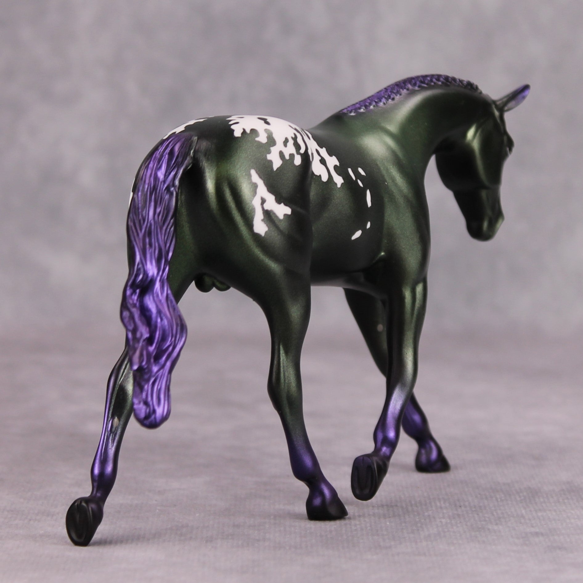 Shenanigan OOAK Deco Purple Green Appy Pebble Warmblood By Jamie Adamson MM24