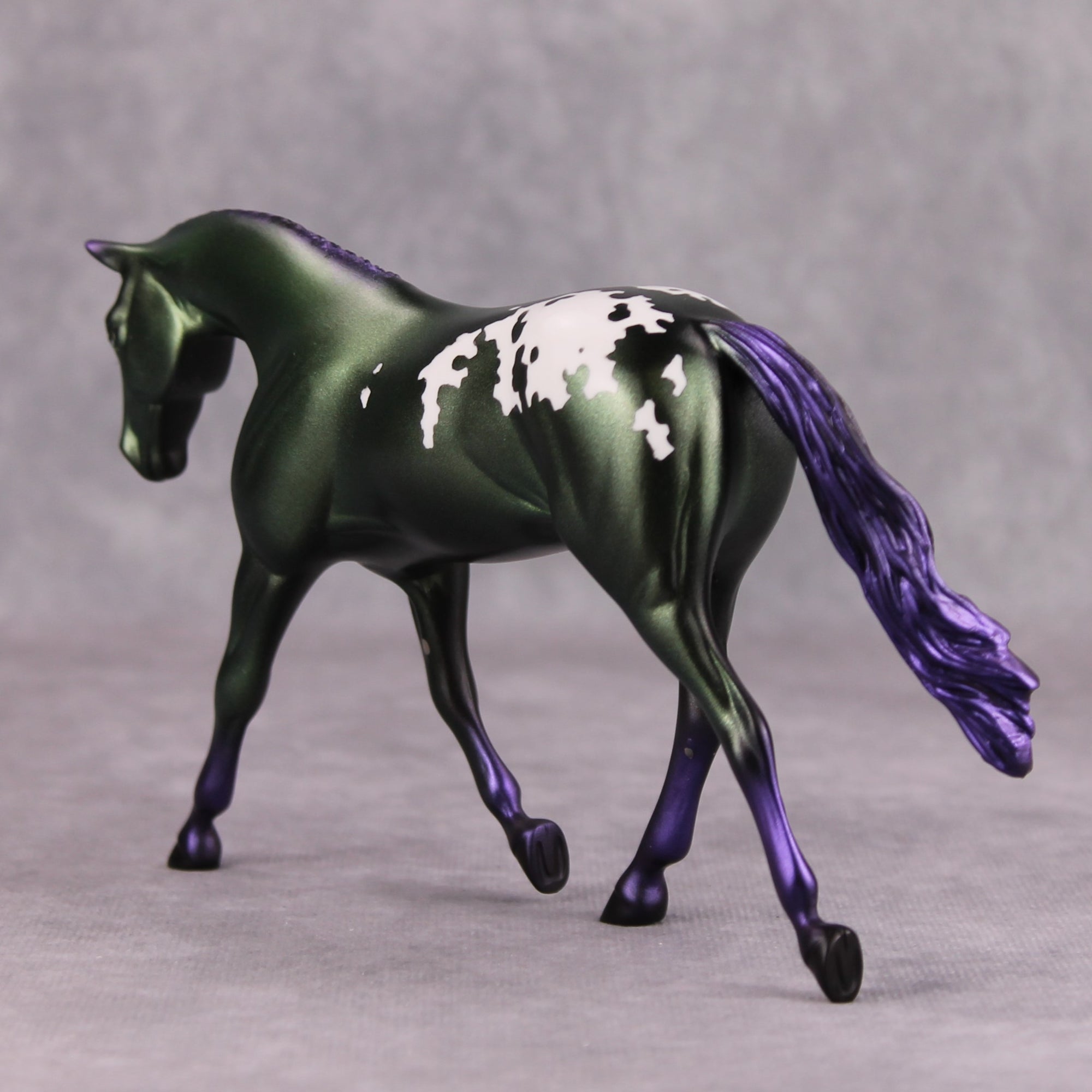 Shenanigan OOAK Deco Purple Green Appy Pebble Warmblood By Jamie Adamson MM24