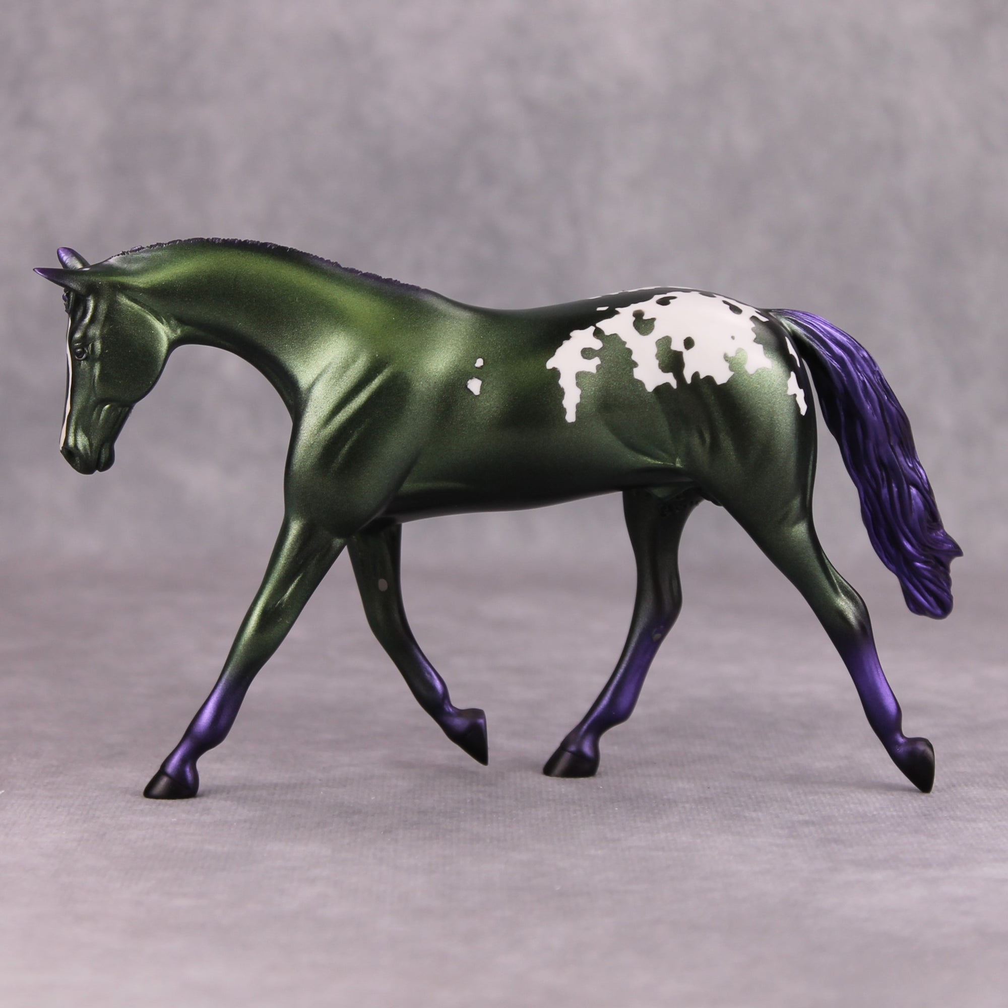 Shenanigan OOAK Deco Purple Green Appy Pebble Warmblood By Jamie Adamson MM24