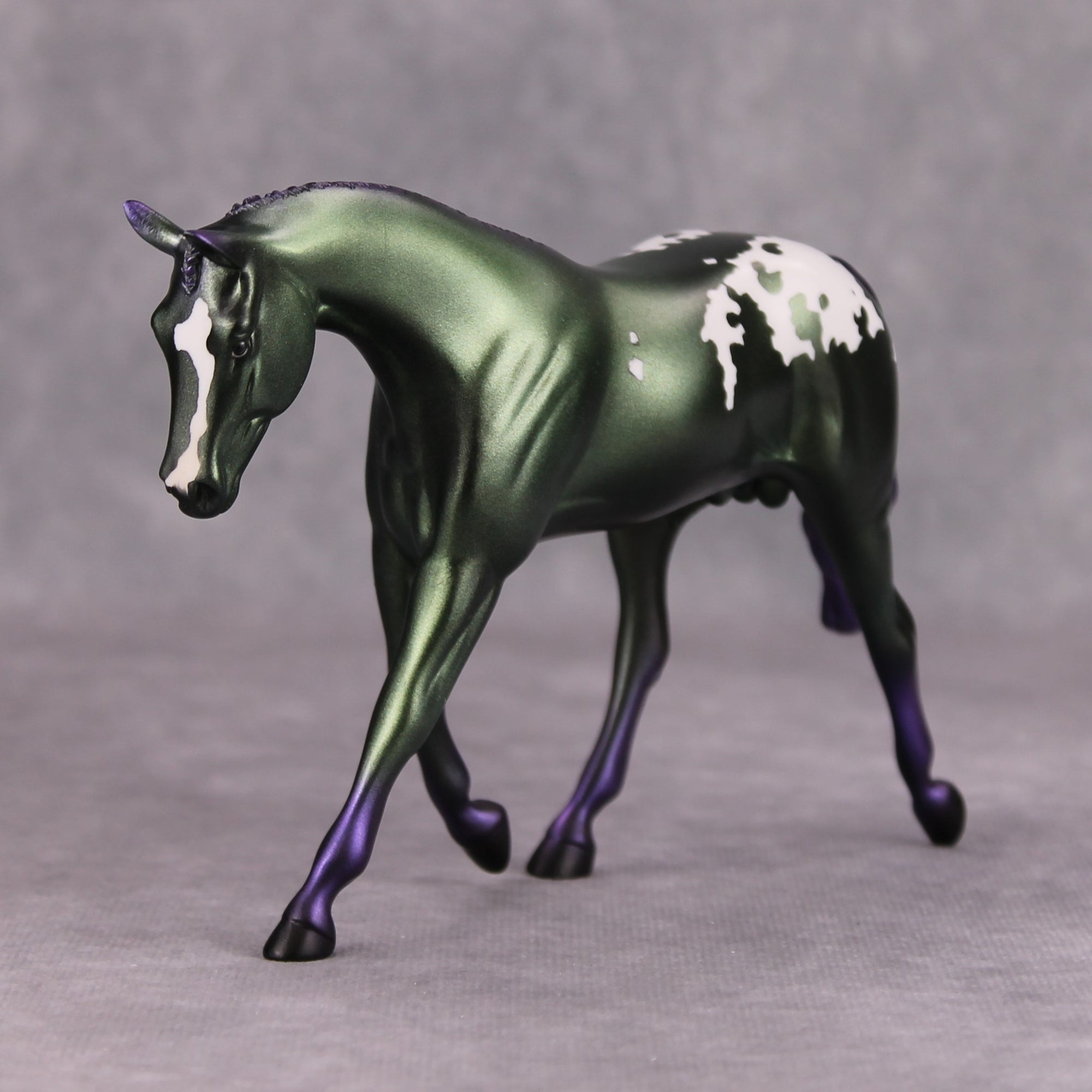 Shenanigan OOAK Deco Purple Green Appy Pebble Warmblood By Jamie Adamson MM24