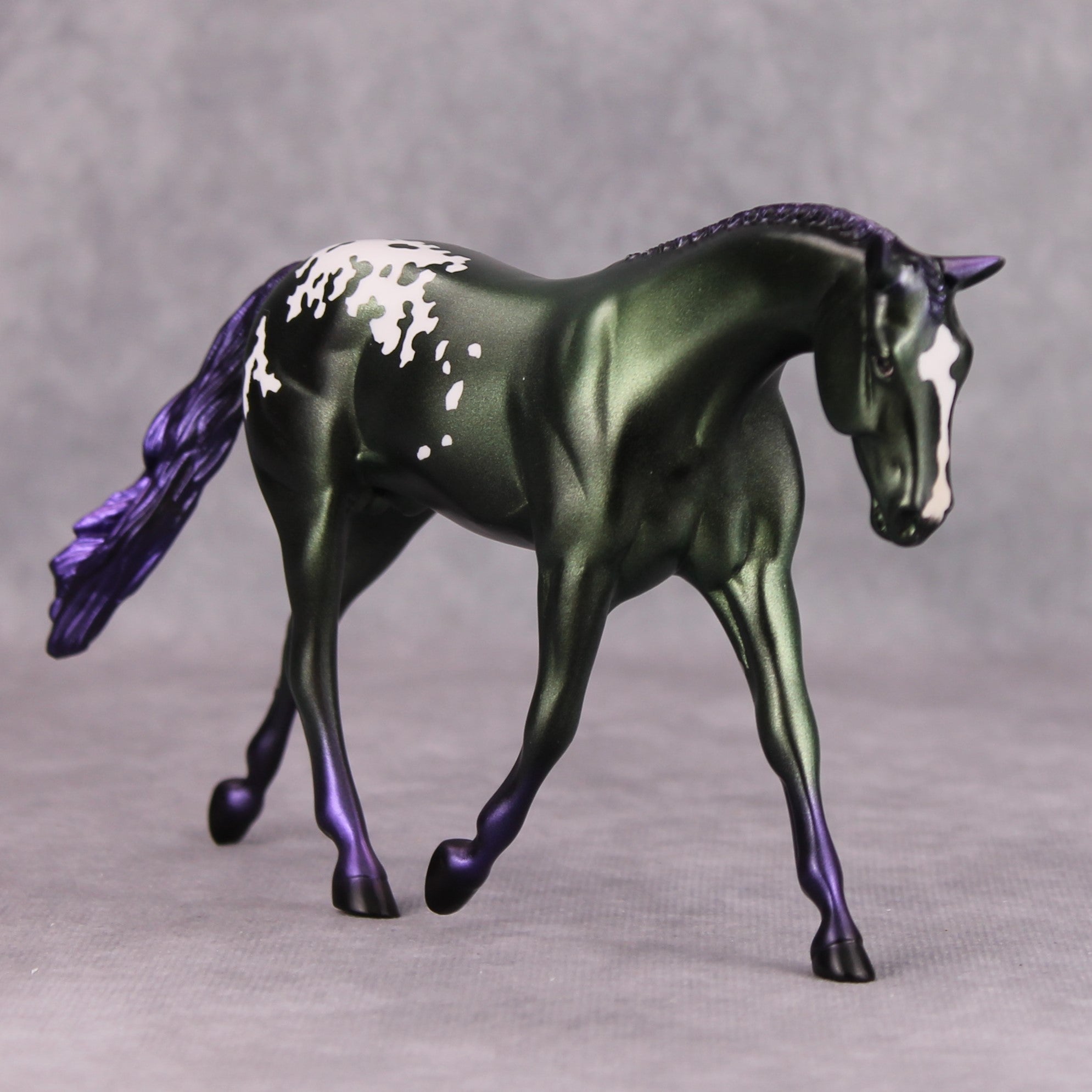 Shenanigan OOAK Deco Purple Green Appy Pebble Warmblood By Jamie Adamson MM24