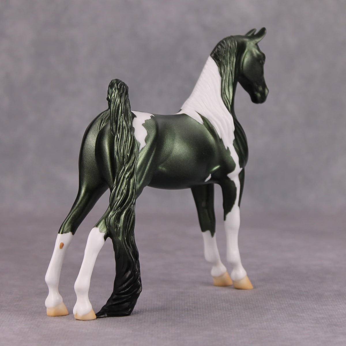 Bad Faith OOAK Deco Green Tobiano Pinto Pebble Saddlebred By Jamie Adamson