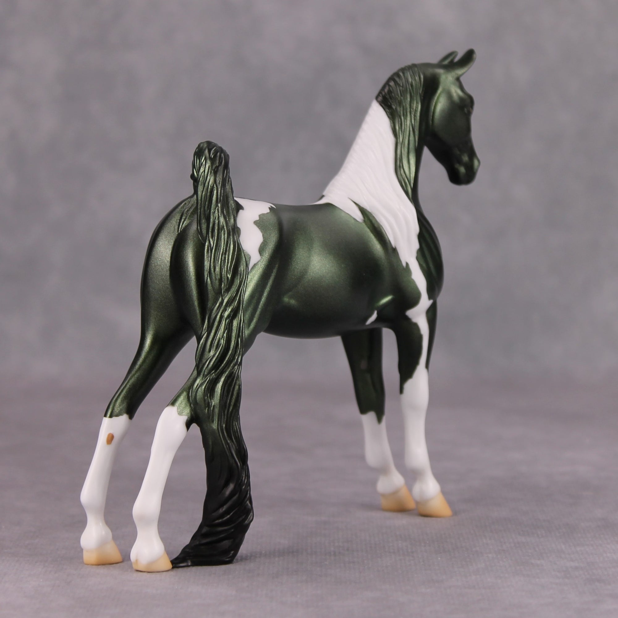 Bad Faith OOAK Deco Green Tobiano Pinto Pebble Saddlebred By Jamie Adamson