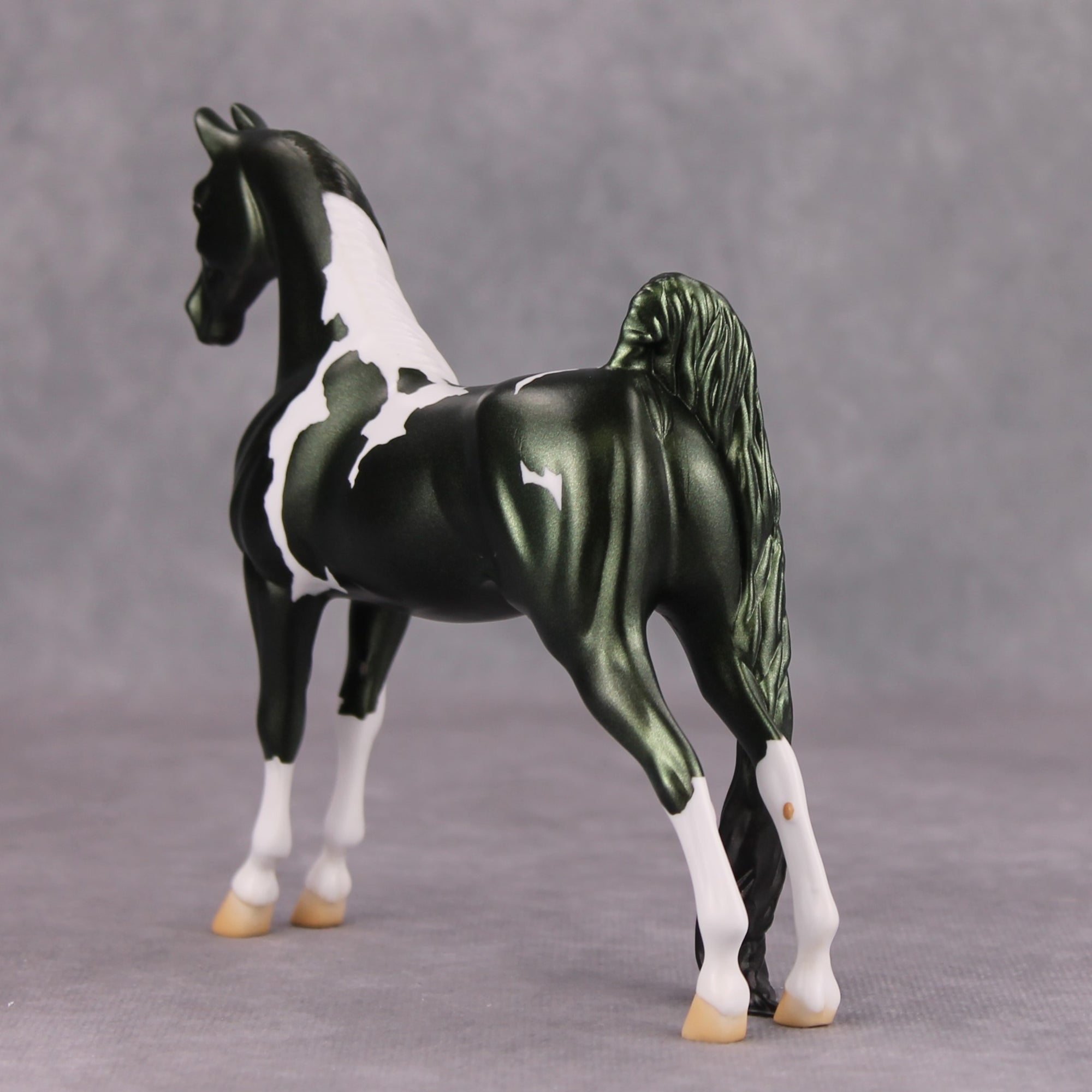 Bad Faith OOAK Deco Green Tobiano Pinto Pebble Saddlebred By Jamie Adamson