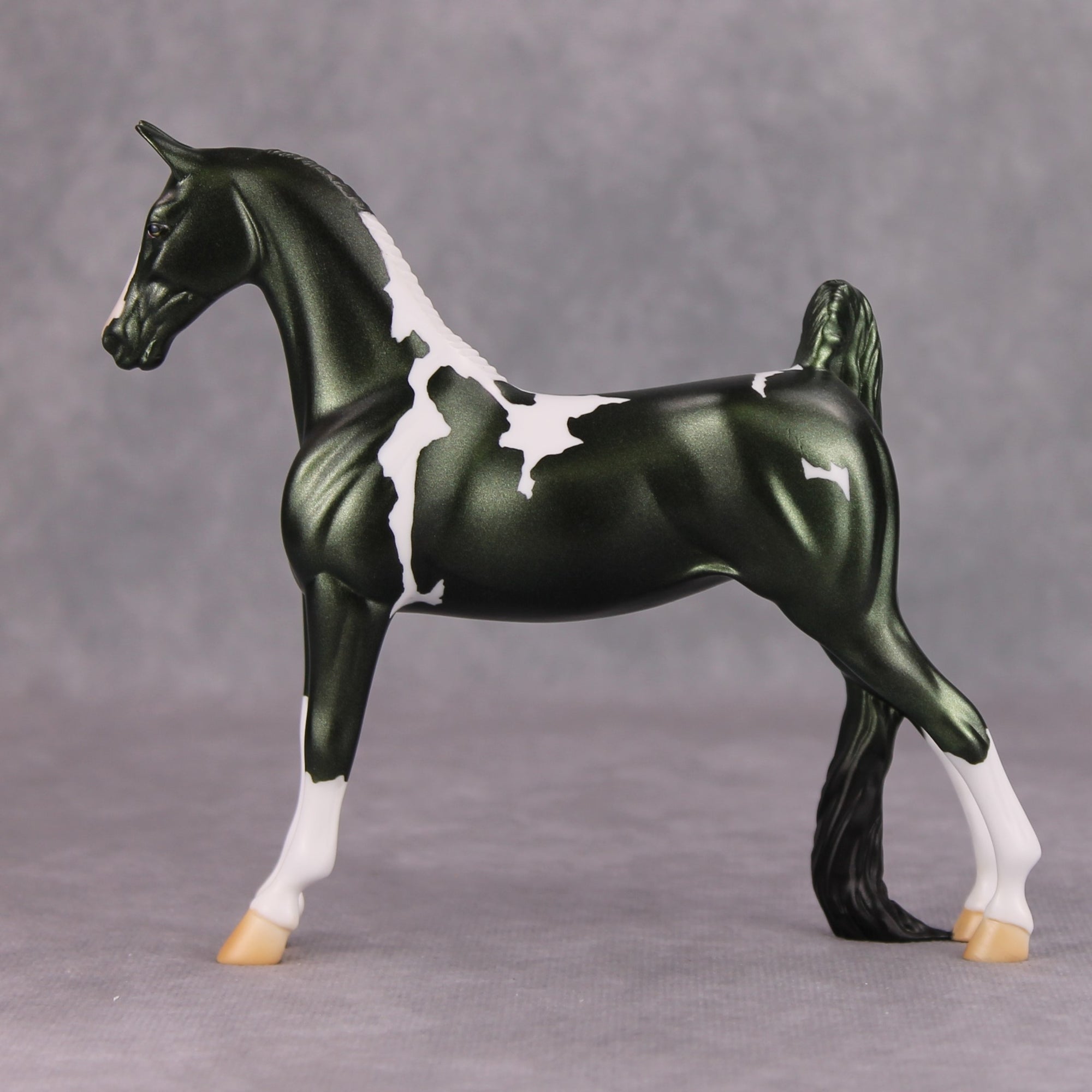 Bad Faith OOAK Deco Green Tobiano Pinto Pebble Saddlebred By Jamie Adamson