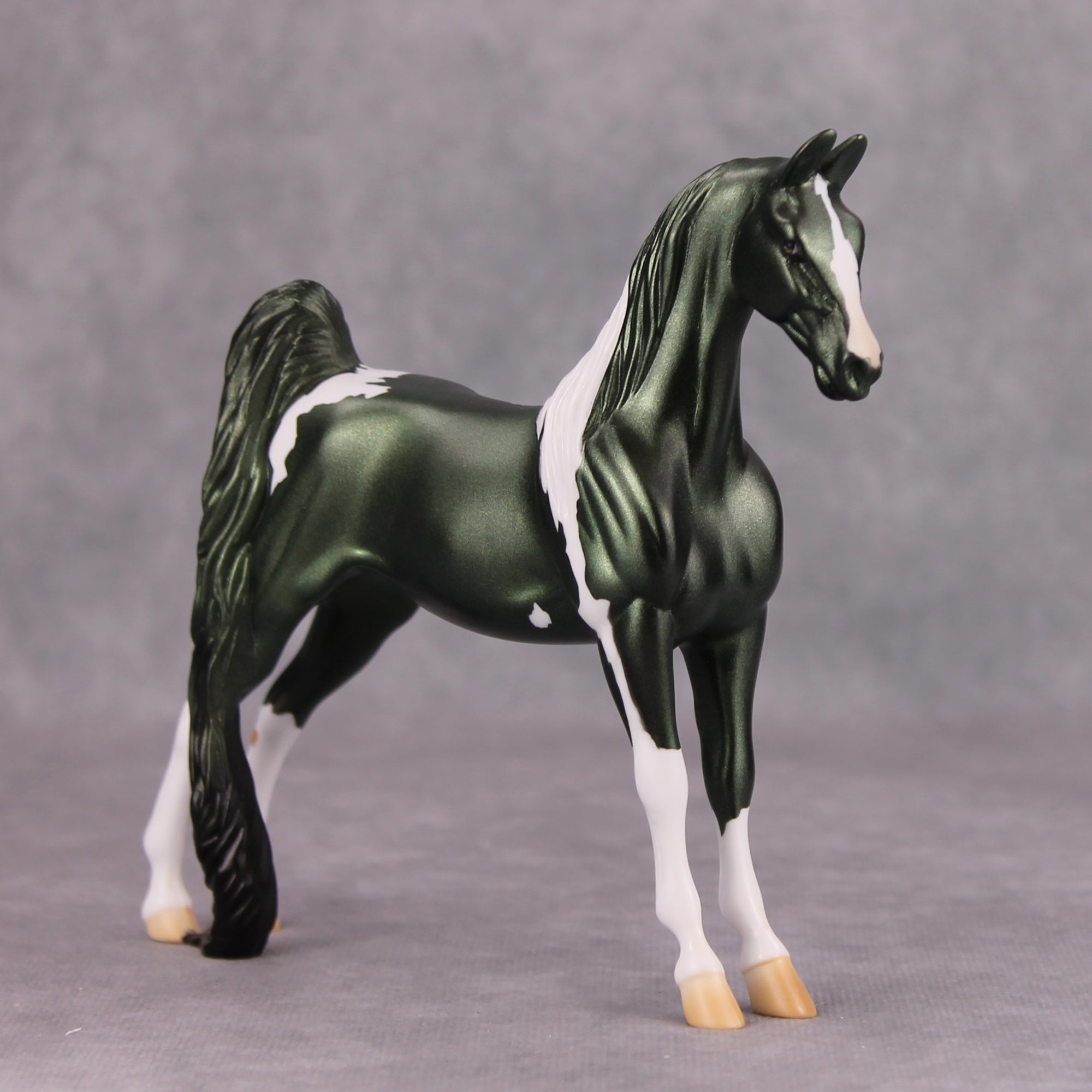 Bad Faith OOAK Deco Green Tobiano Pinto Pebble Saddlebred By Jamie Adamson