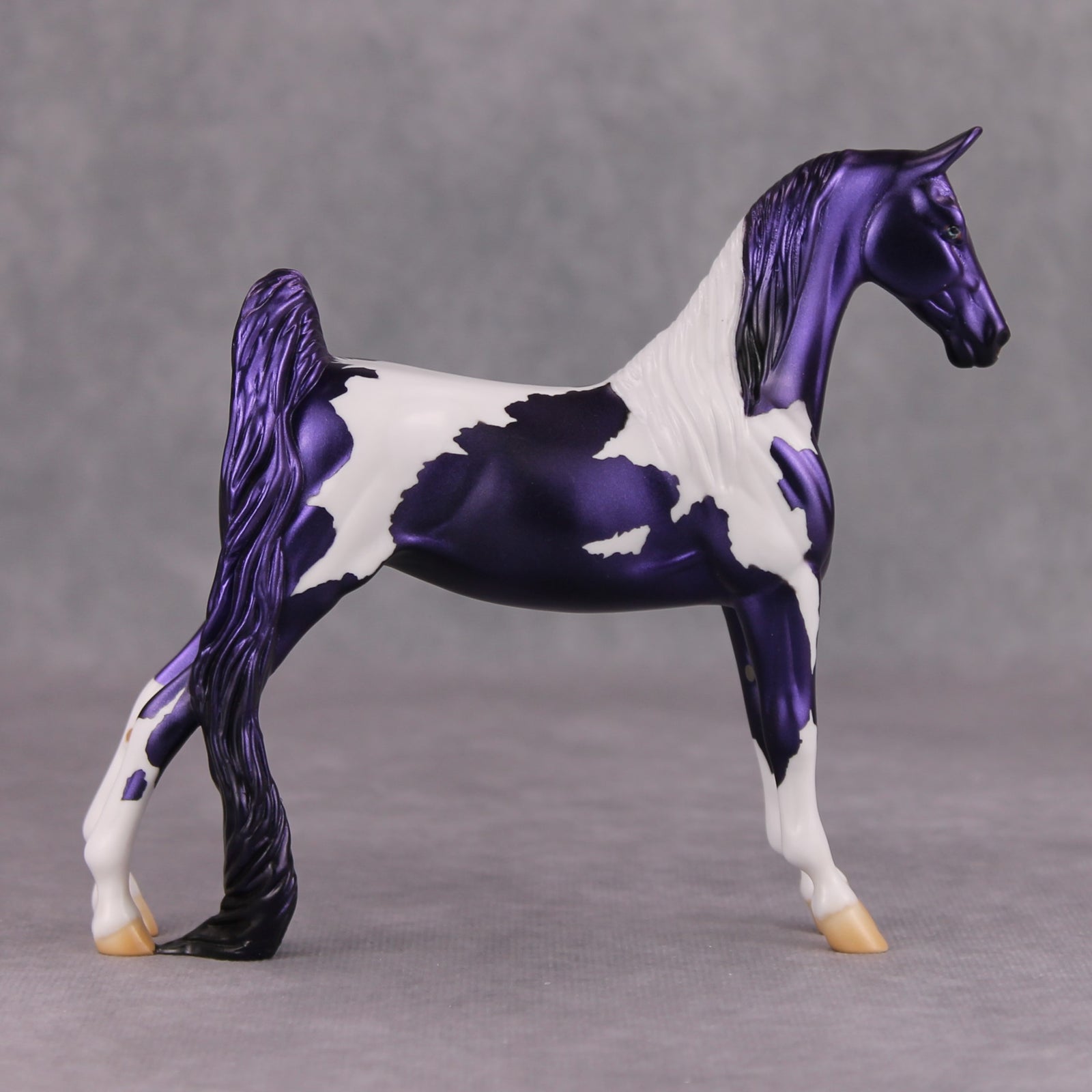 Turn-About OOAK Deco Purple Tobiano Pinto Pebble Saddlebred By Jamie Adamson