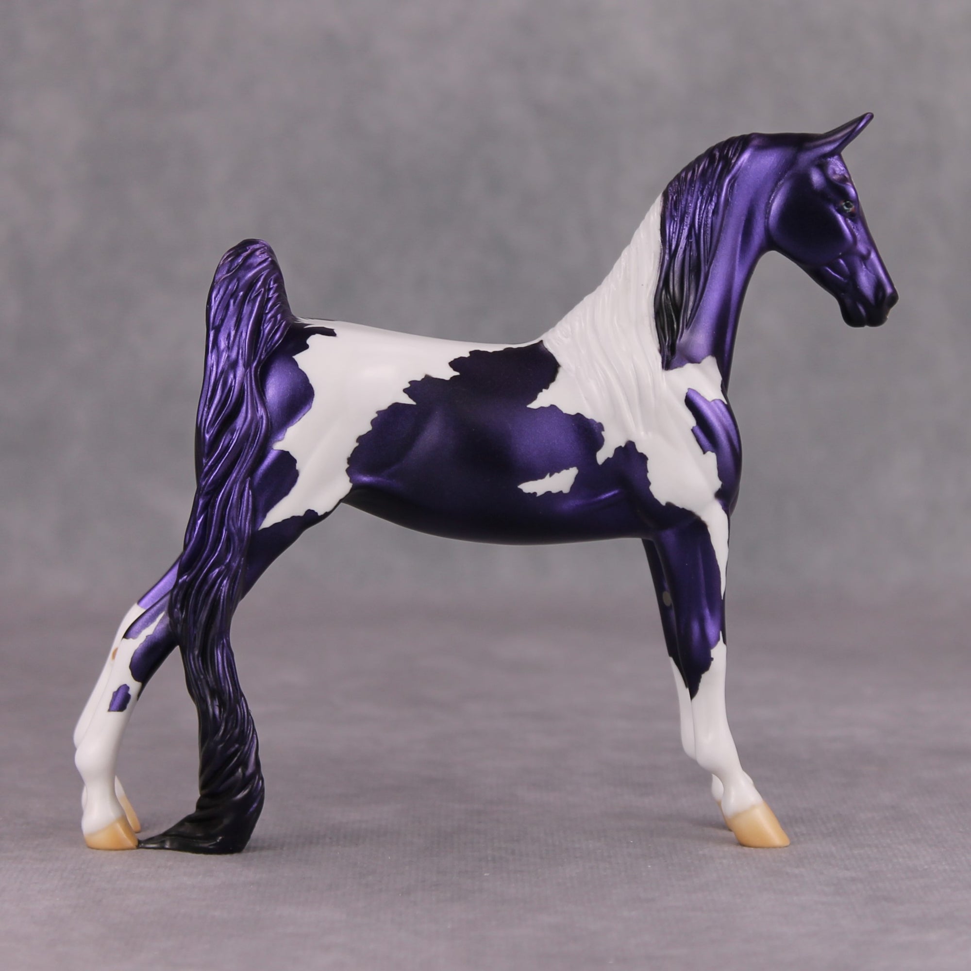 Turn-About OOAK Deco Purple Tobiano Pinto Pebble Saddlebred By Jamie Adamson