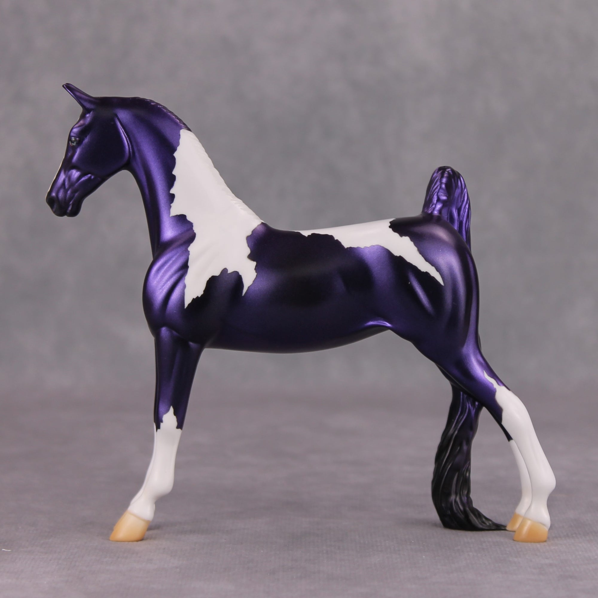 Turn-About OOAK Deco Purple Tobiano Pinto Pebble Saddlebred By Jamie Adamson
