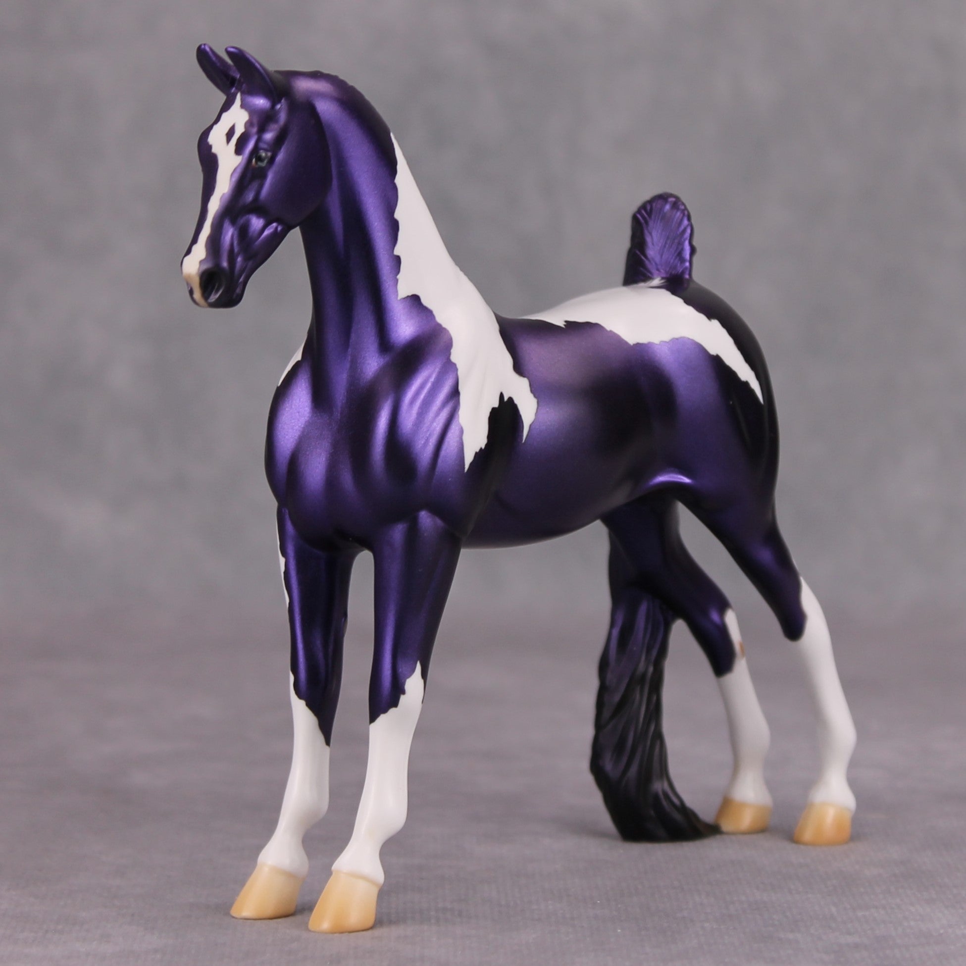 Turn-About OOAK Deco Purple Tobiano Pinto Pebble Saddlebred By Jamie Adamson