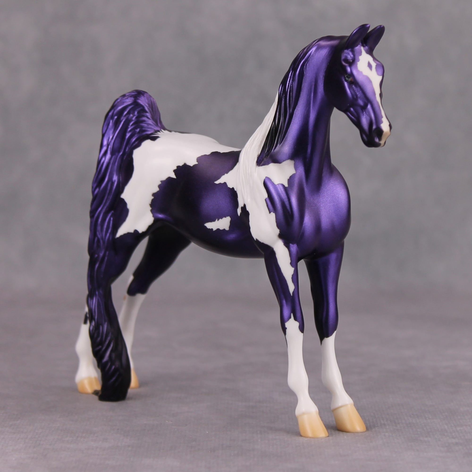 Turn-About OOAK Deco Purple Tobiano Pinto Pebble Saddlebred By Jamie Adamson