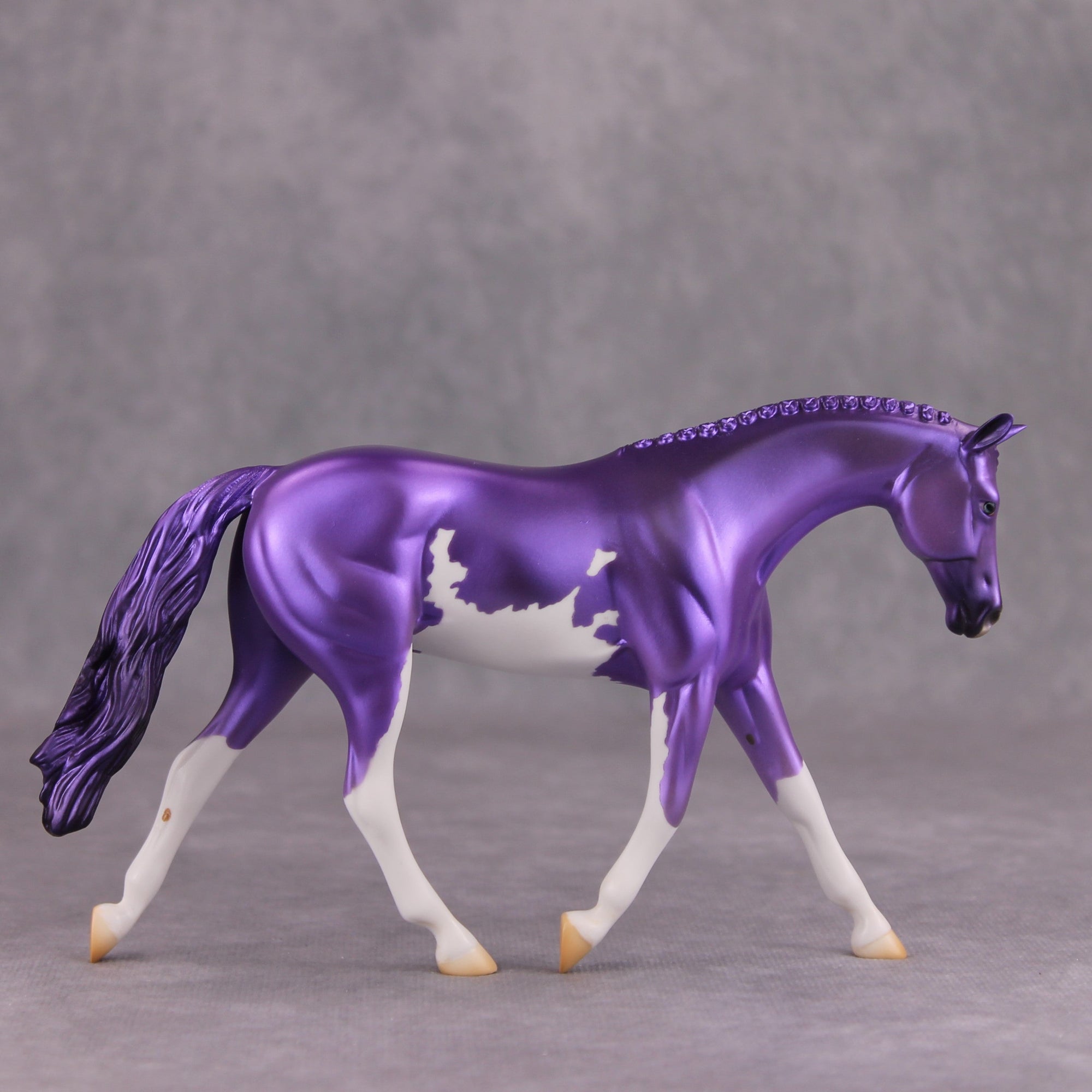 PREVIEW LISTING ONLY Shady OOAK Deco Purple Overo Pebble Warmblood By Jamie Adamson MM24