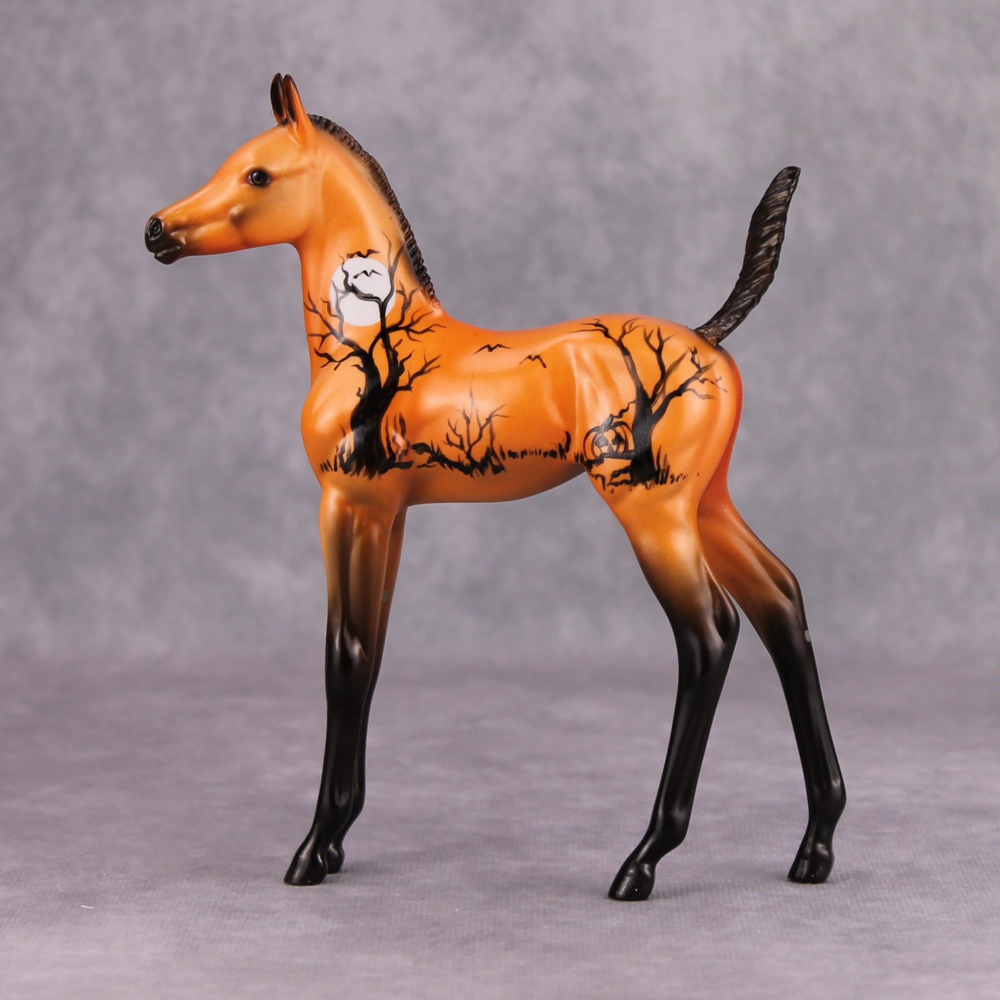All Tricks OOAK Orange Halloween Scene Deco Arab Foal By Dawn Quick MM24