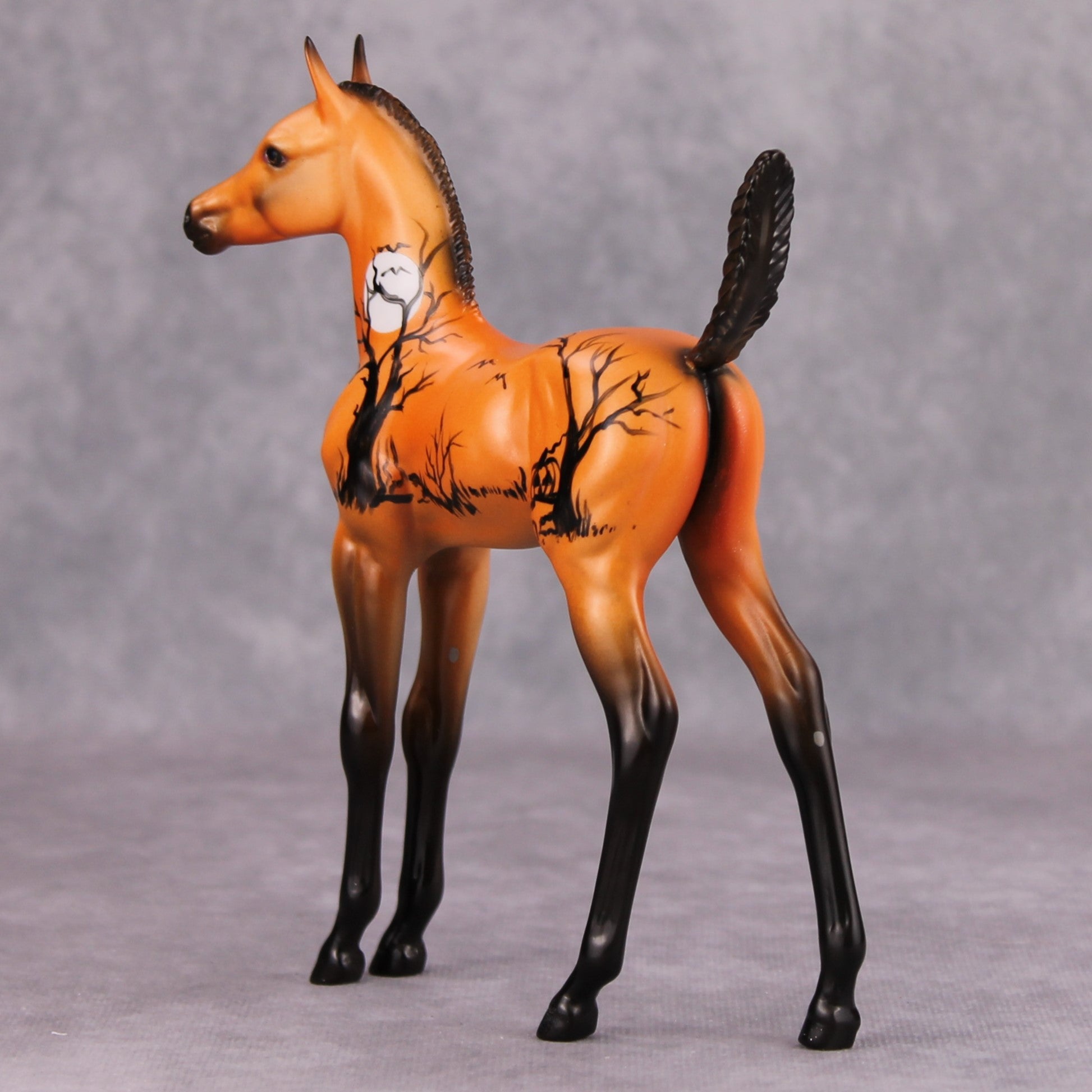 All Tricks OOAK Orange Halloween Scene Deco Arab Foal By Dawn Quick MM24