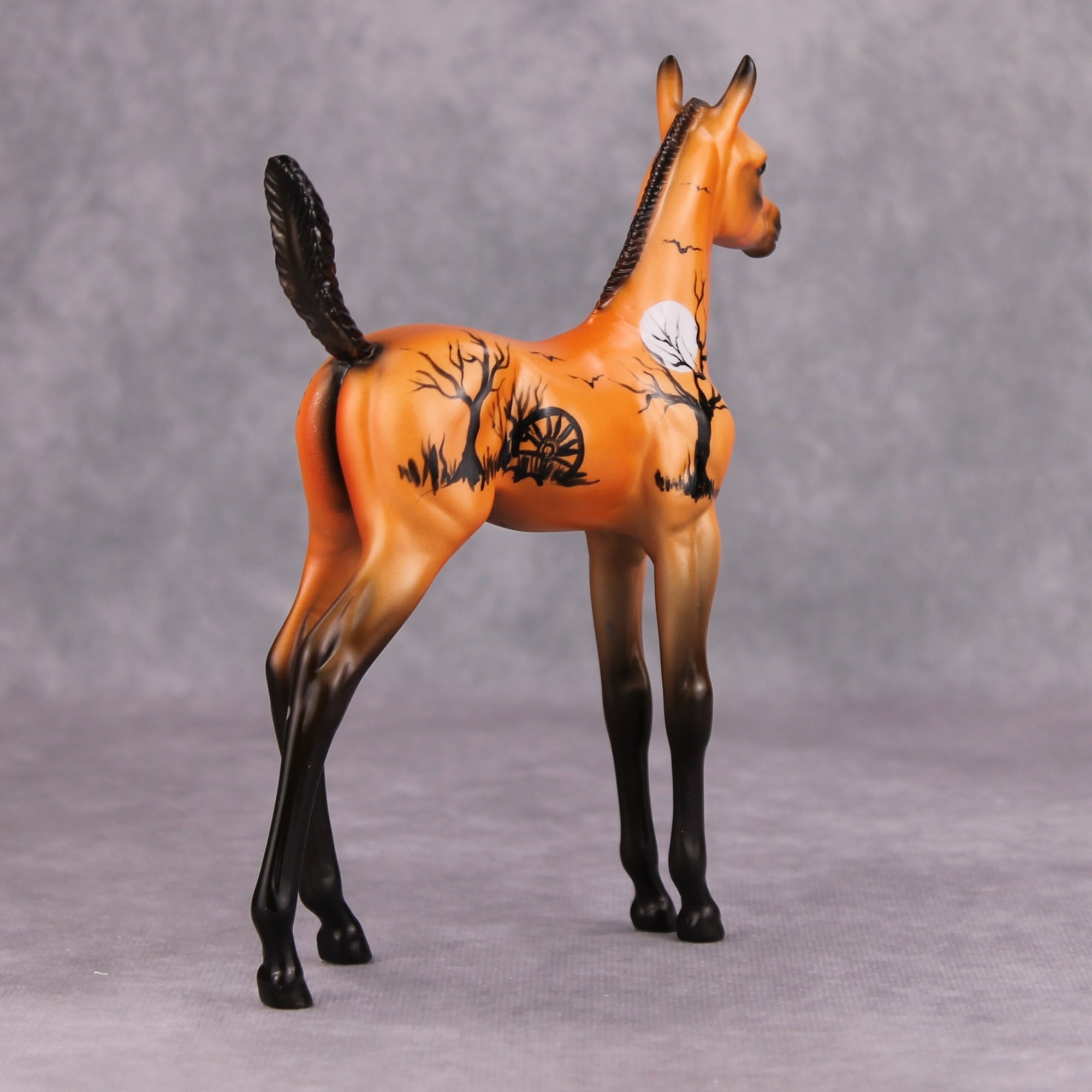 All Tricks OOAK Orange Halloween Scene Deco Arab Foal By Dawn Quick MM24