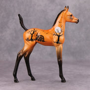 All Tricks OOAK Orange Halloween Scene Deco Arab Foal By Dawn Quick MM24