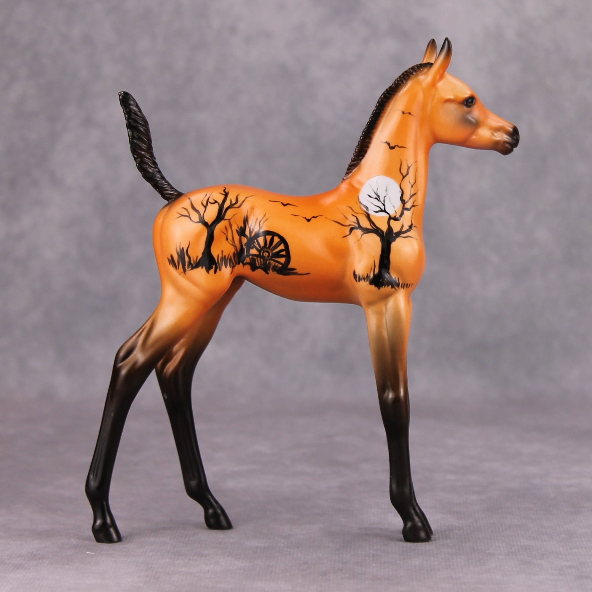 All Tricks OOAK Orange Halloween Scene Deco Arab Foal By Dawn Quick MM24
